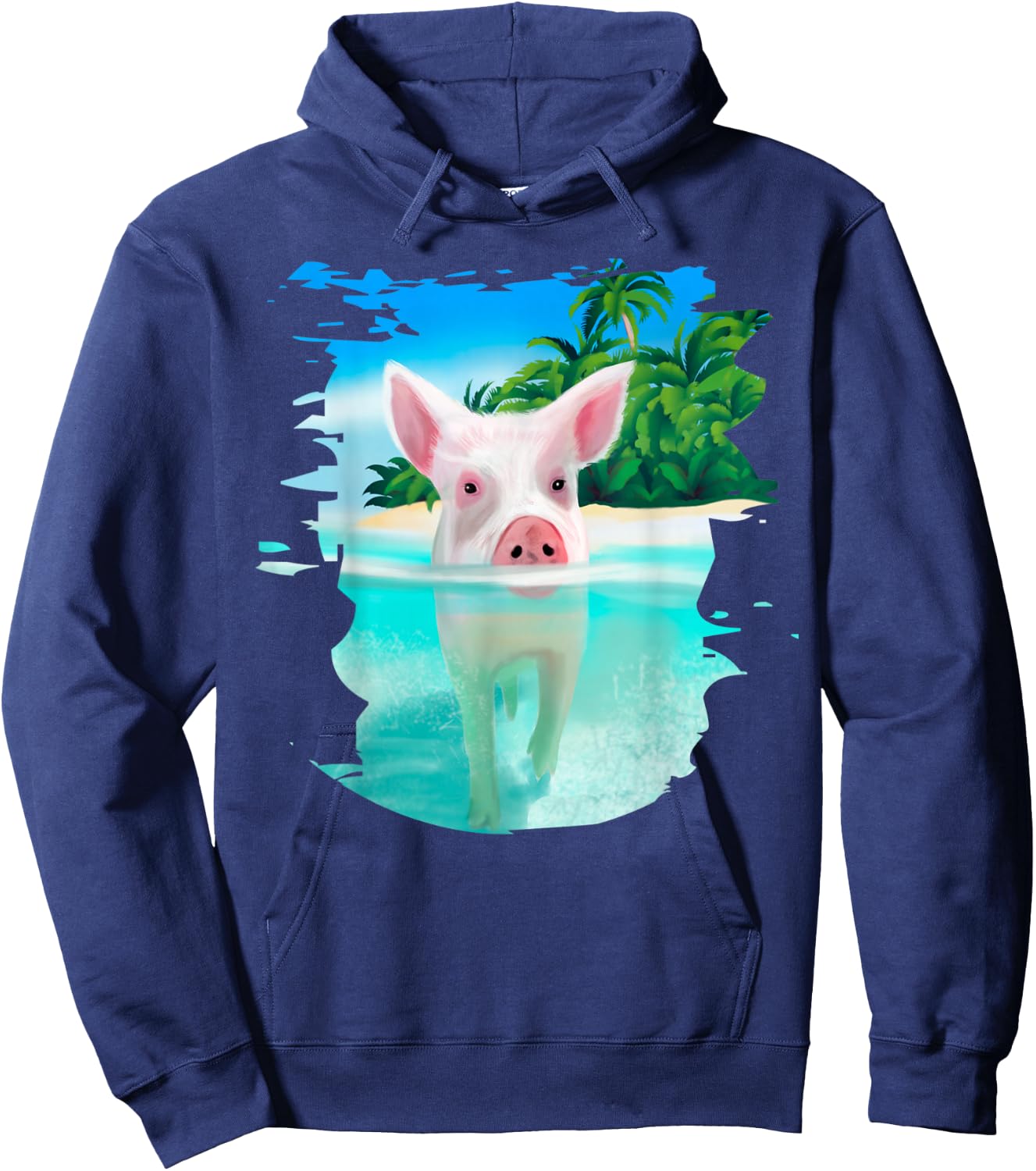 Bahamas Swimming Pigs Pig Swim Beach Holidays Shirt Hoodie - Hoodie | Navy