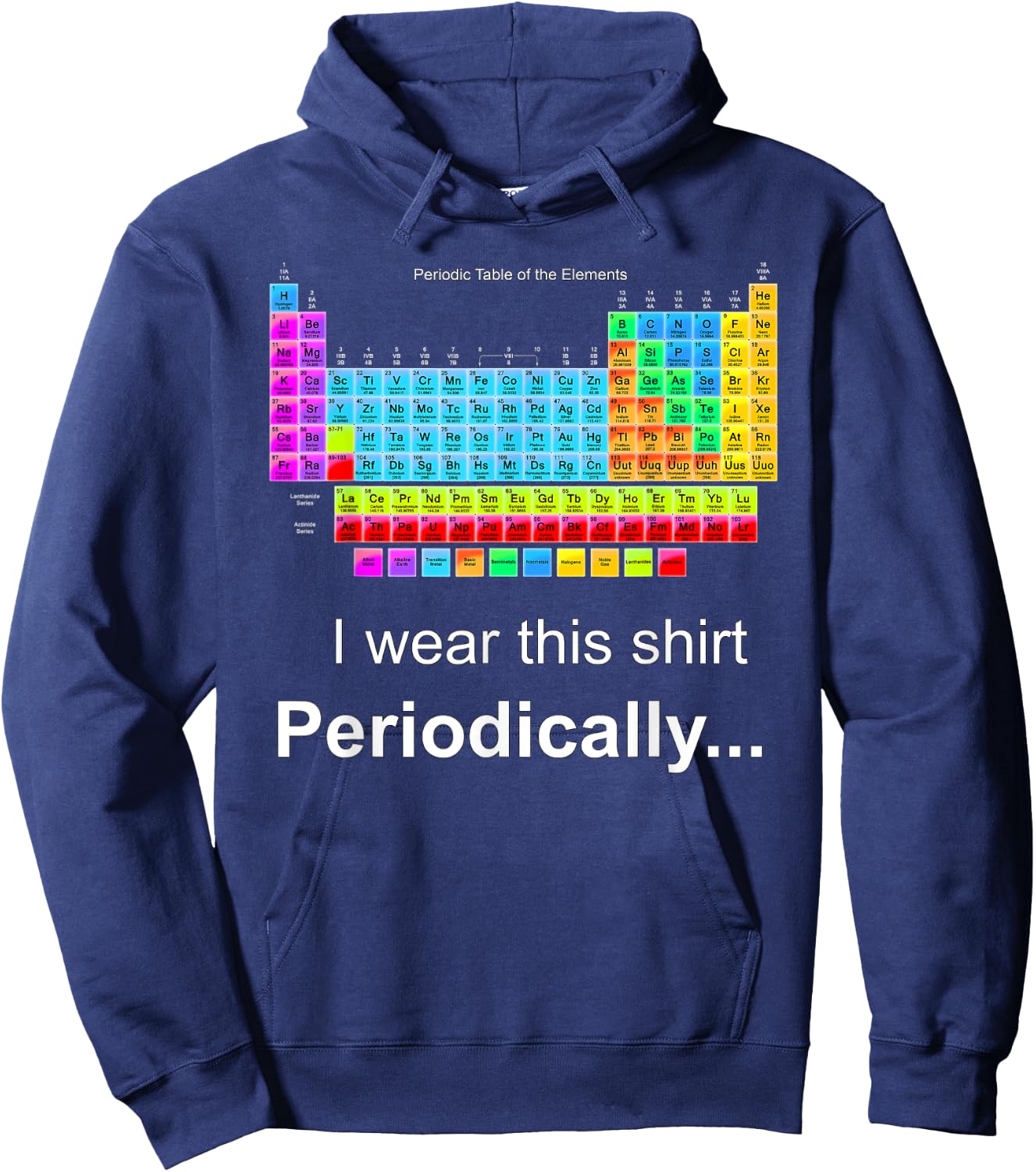 Wear this Periodically Periodic Table of Elements Hoodie - Hoodie | Navy