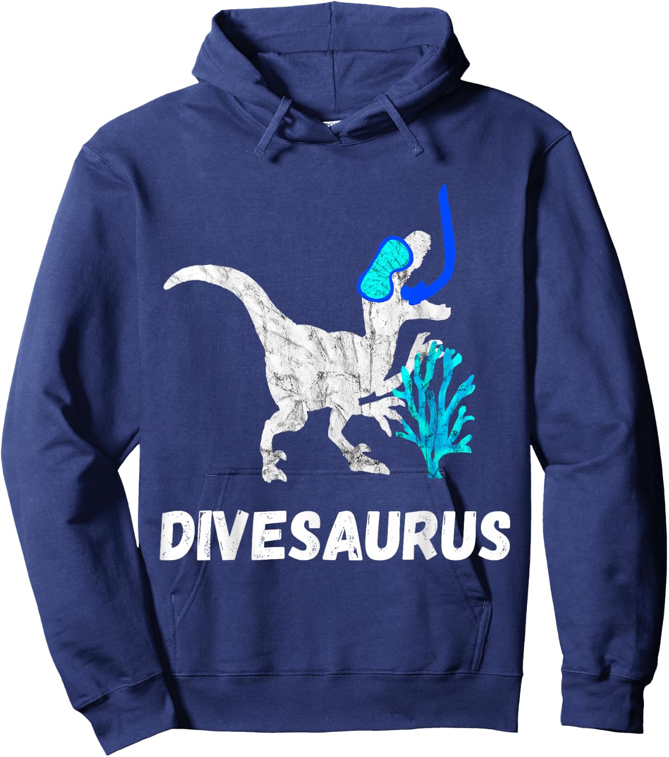 Scuba Diving Dinosaur Snorkel Dino Scuba Diver T-Rex Hoodie - Hoodie | Navy