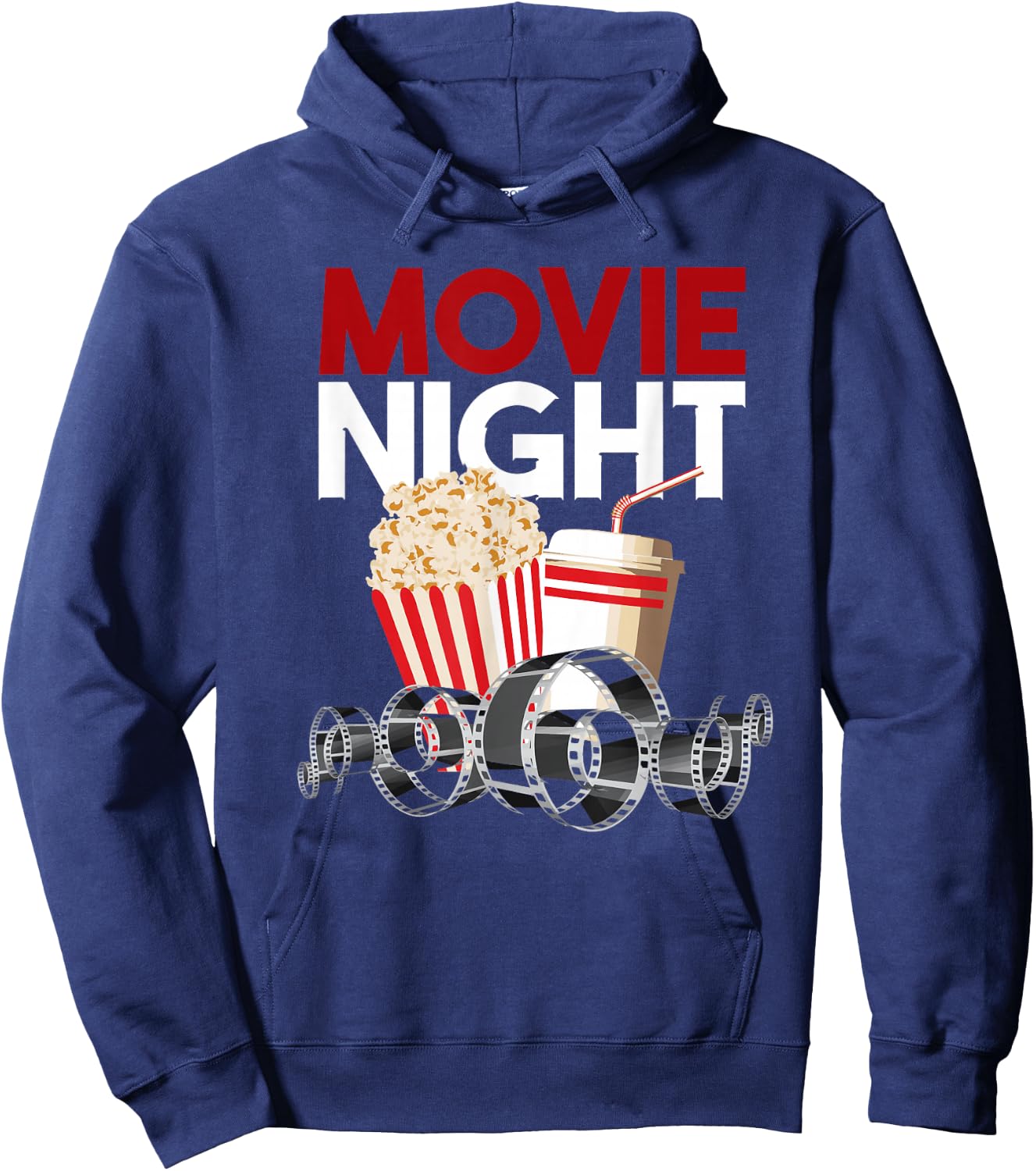 Movie Night Family Popcorn Apparel Gift Hoodie - Hoodie | Navy