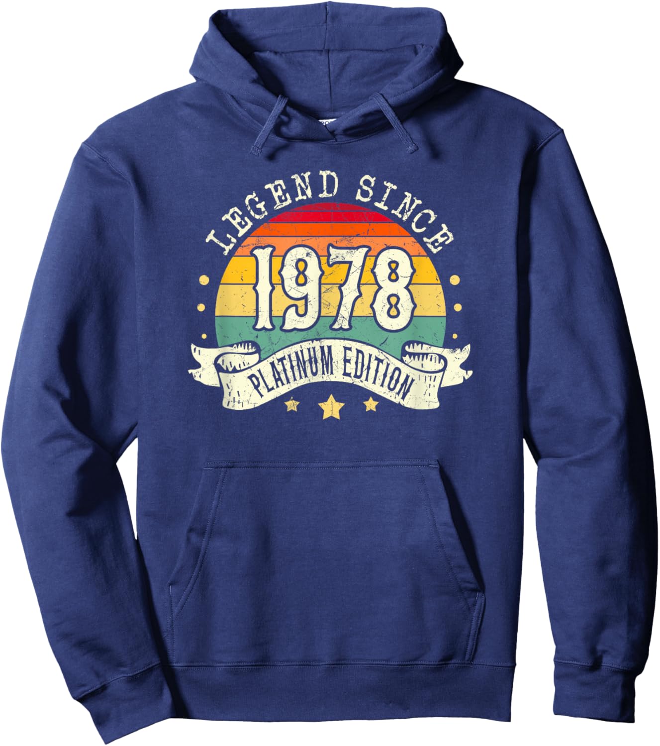 Born in 1978 Legend Platinum Edition Simple 1978 Birthday Hoodie - Hoodie | Navy