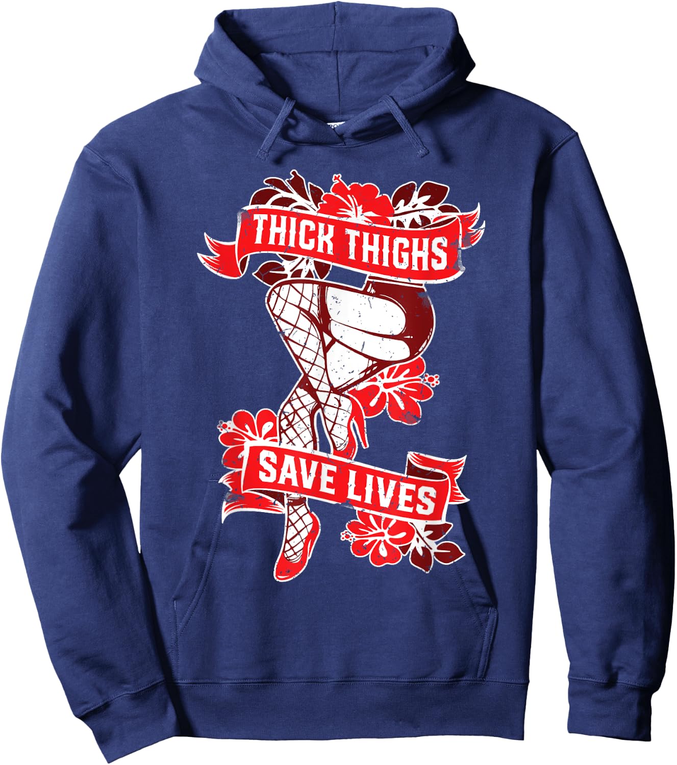 Thick Thighs Save Lives Gym Humor Funny Fitness T shirt Hoodie - Hoodie | Navy