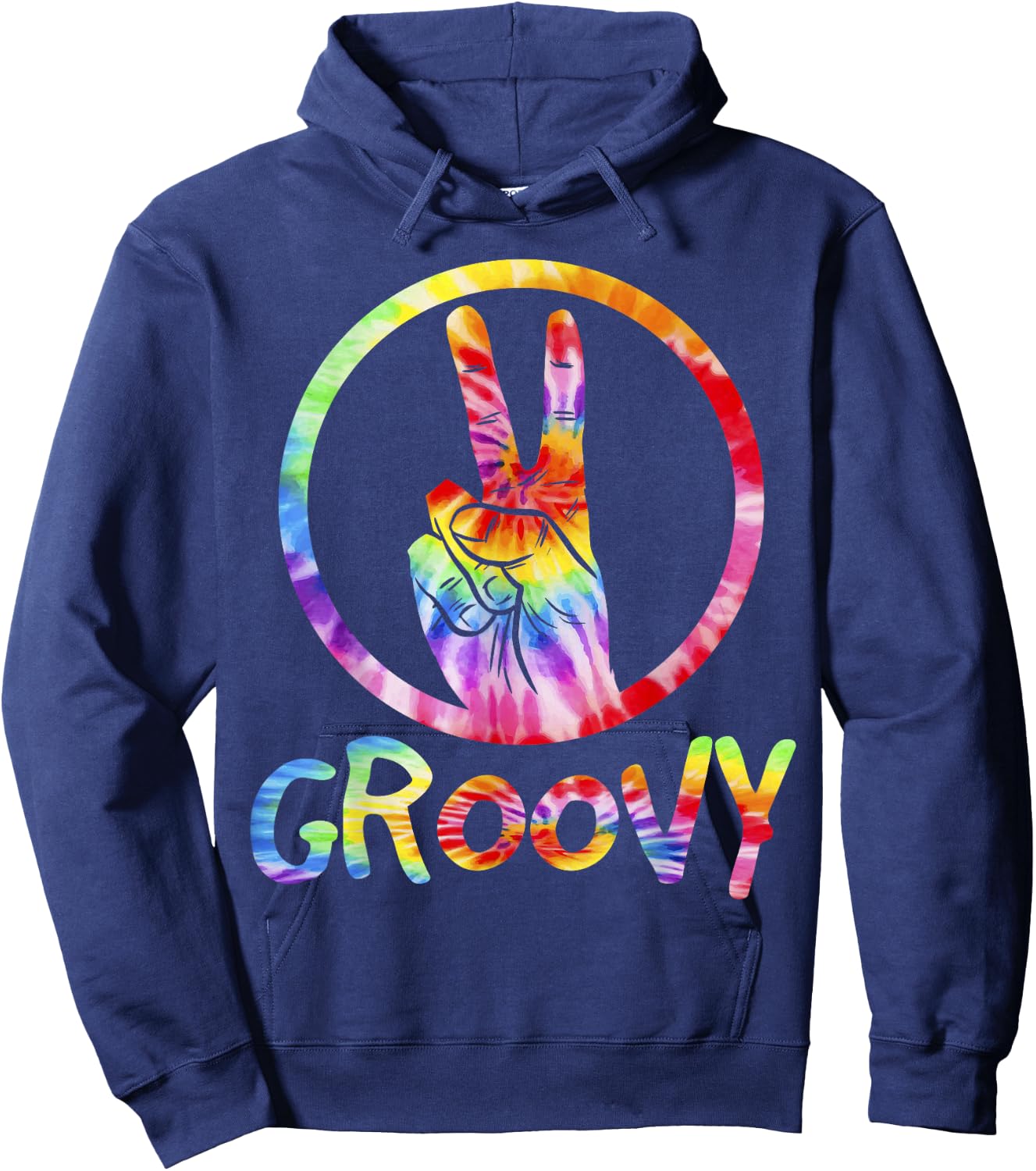 Groovy 70's Tie Dye Shirt, Vintage 70s , Retro 70's Shirt Hoodie - Hoodie | Navy