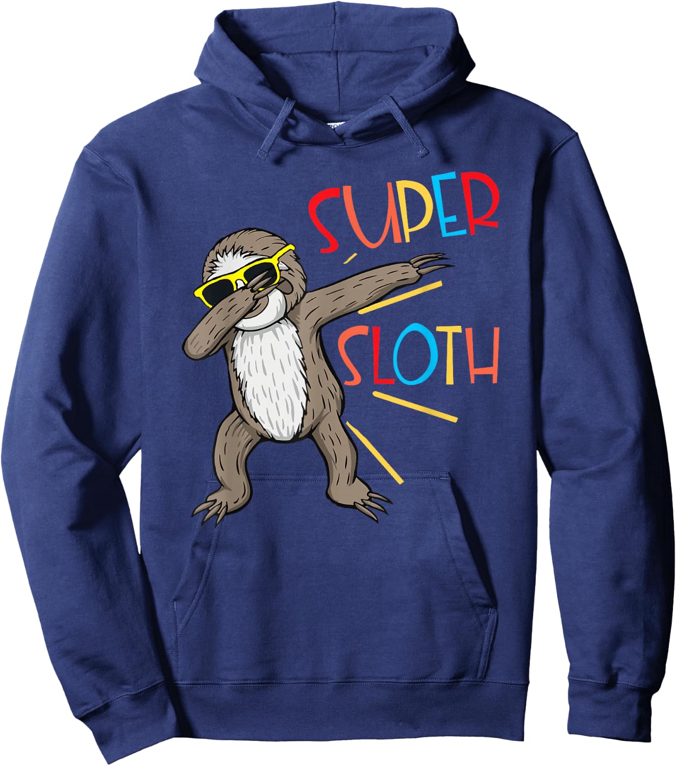 Funny Super Sloth Superhero Dabbing Dance Move Dab For Kids Hoodie - Hoodie | Navy