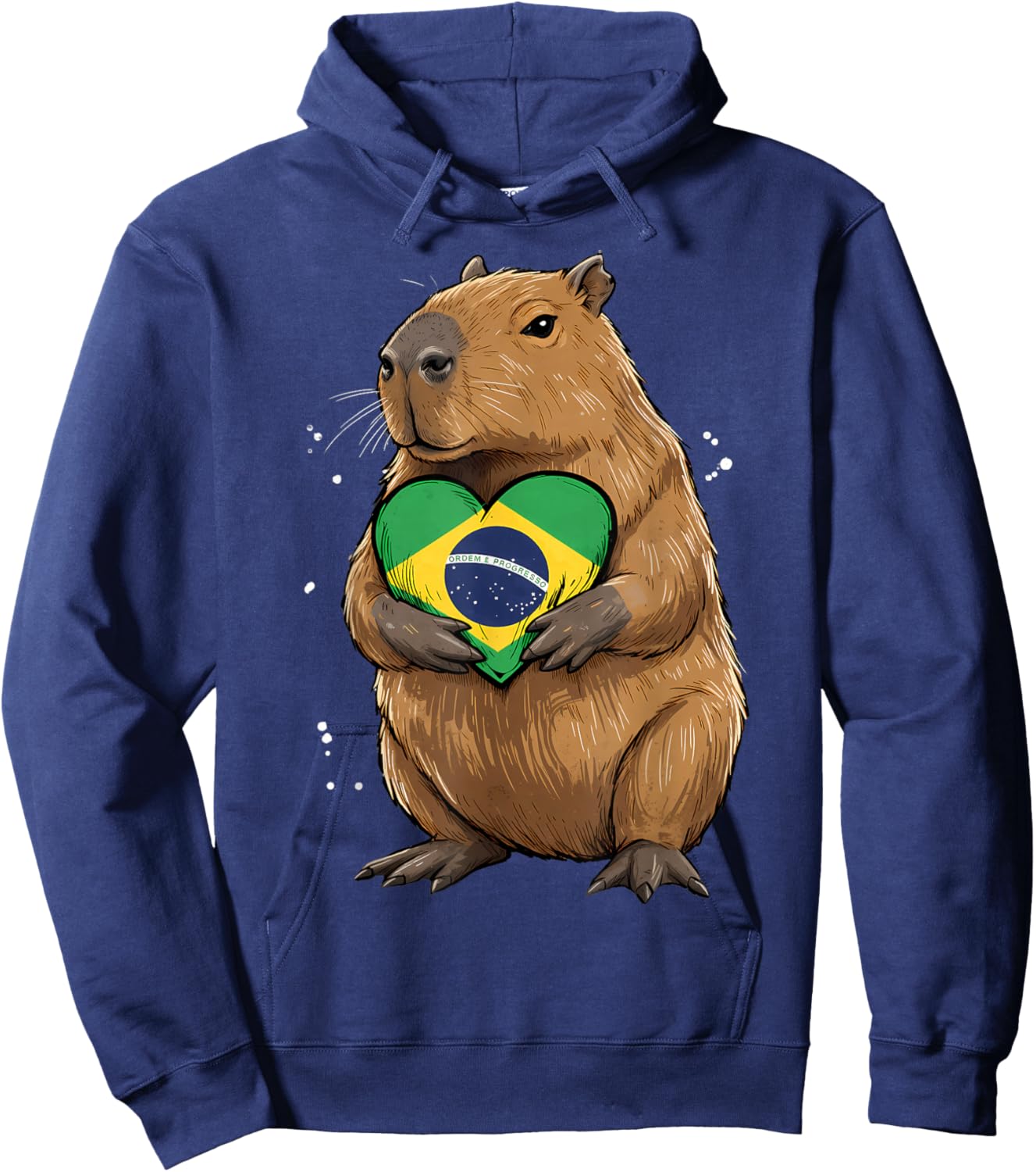 Brazil Flag Capybara Brazilian Roots Brasilian Pride Brasil Hoodie - Hoodie | Navy