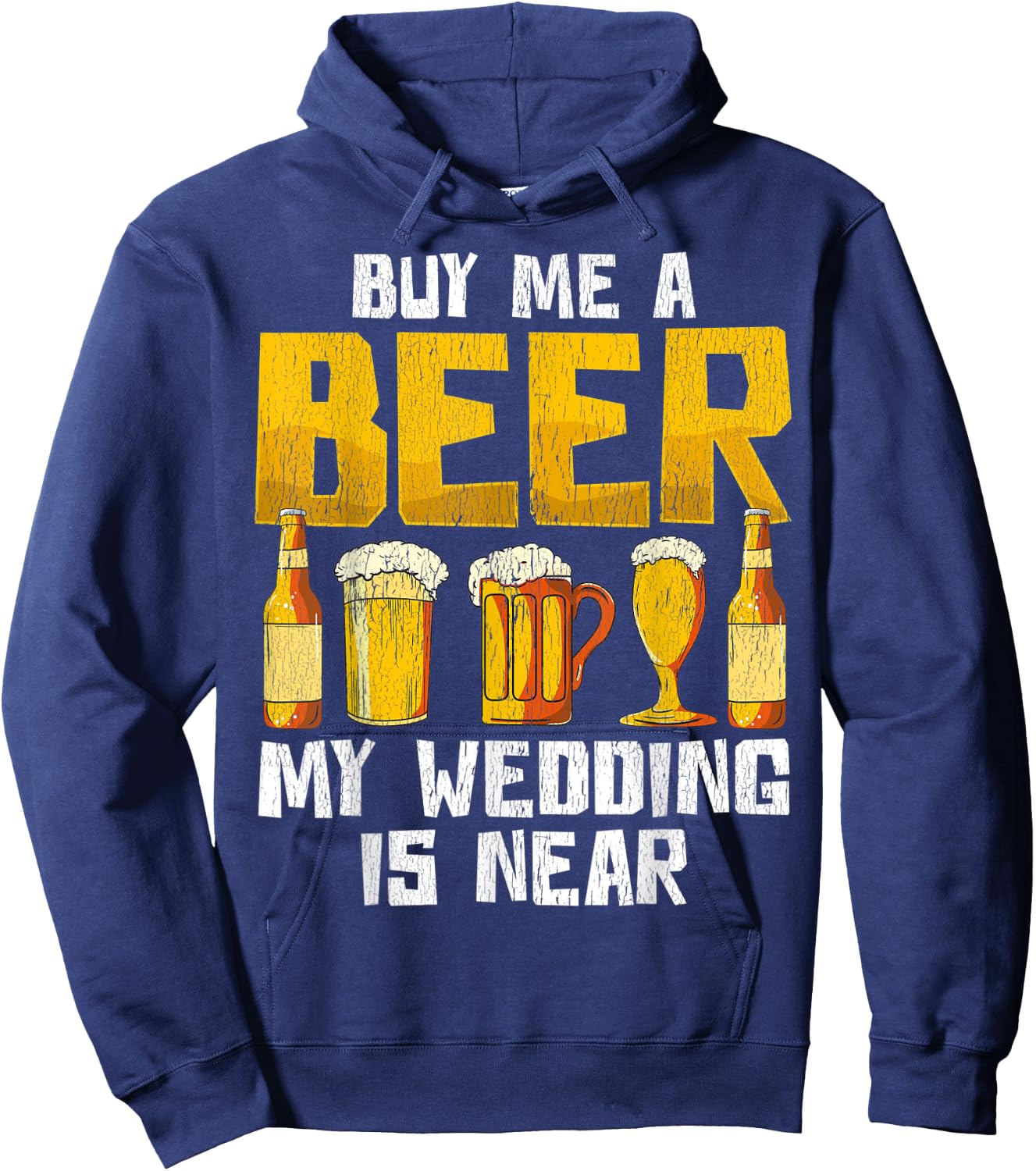 Beer Engagement Funny Apparel Gift Almost Married Hoodie - Hoodie | Navy