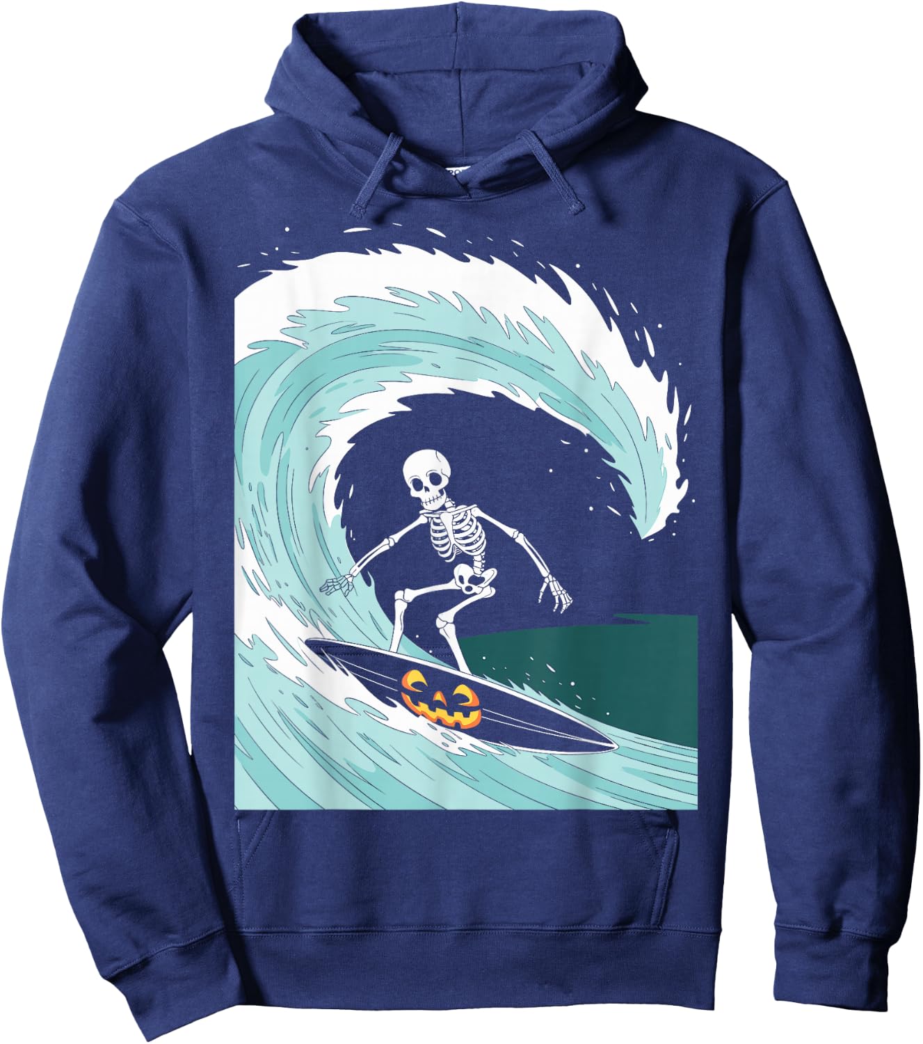 Funny Skeleton Surfing Lovers Spooky Halloween Surfer Ghosts Hoodie - Hoodie | Navy