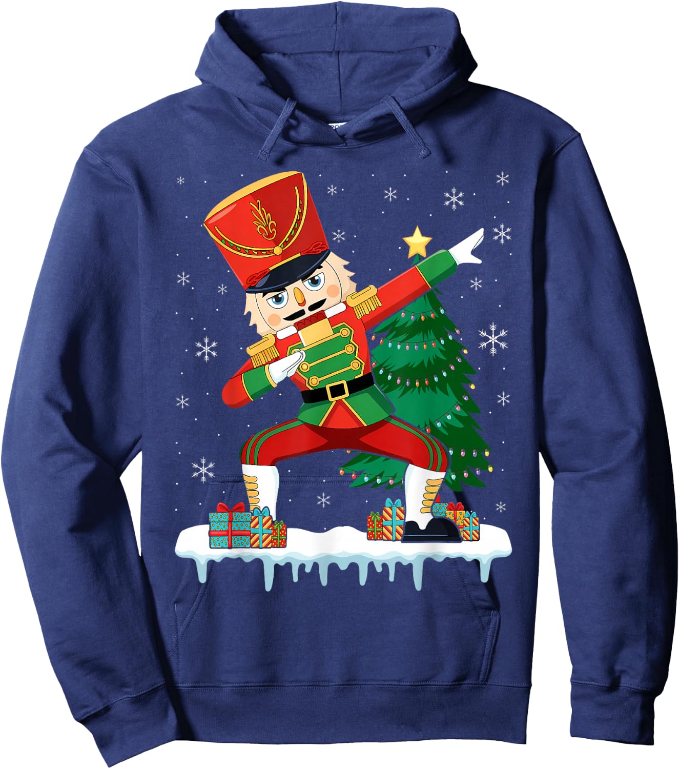 Dabbing Nutcracker Christmas Costume Matching Family Pajama Hoodie - Hoodie | Navy