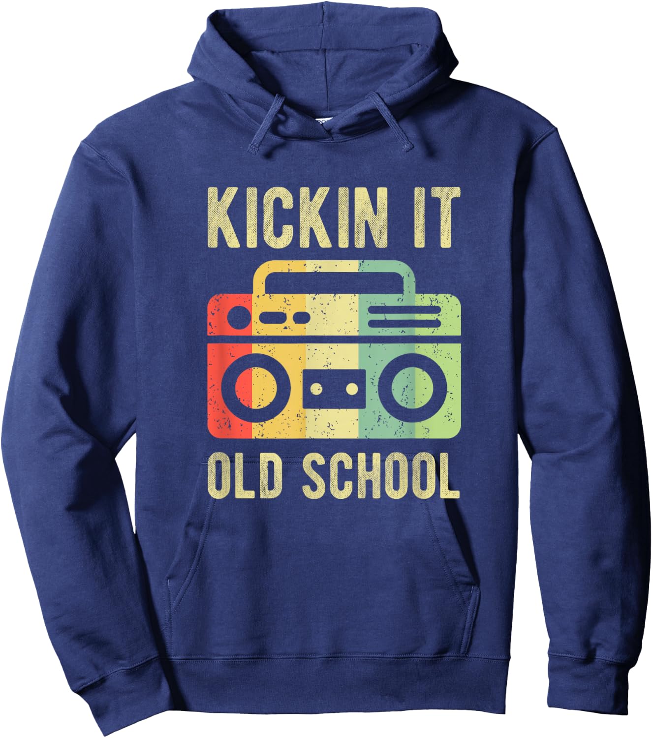 Kickin It Old School 80s 90s Retro Music Hoodie - Hoodie | Navy