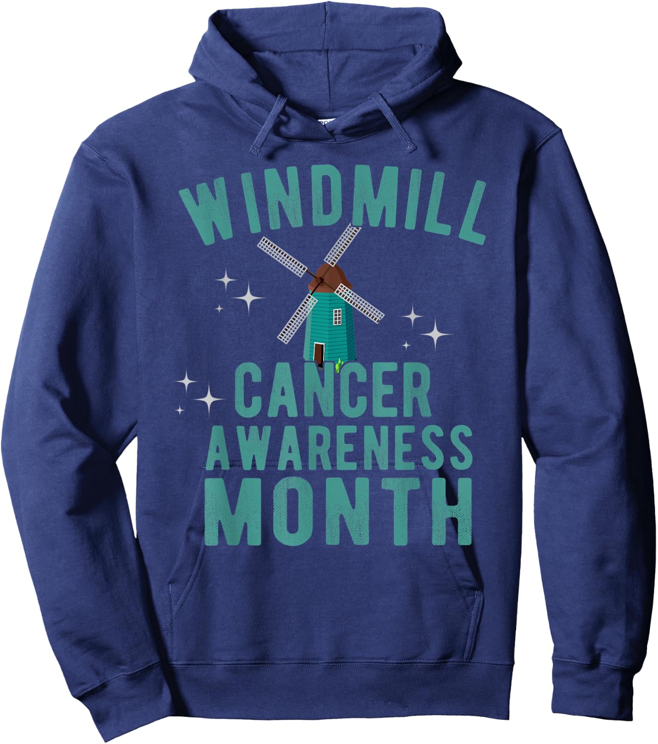 Windmill Cancer Awareness Month Parody Wind Turbines Noise Hoodie - Hoodie | Navy