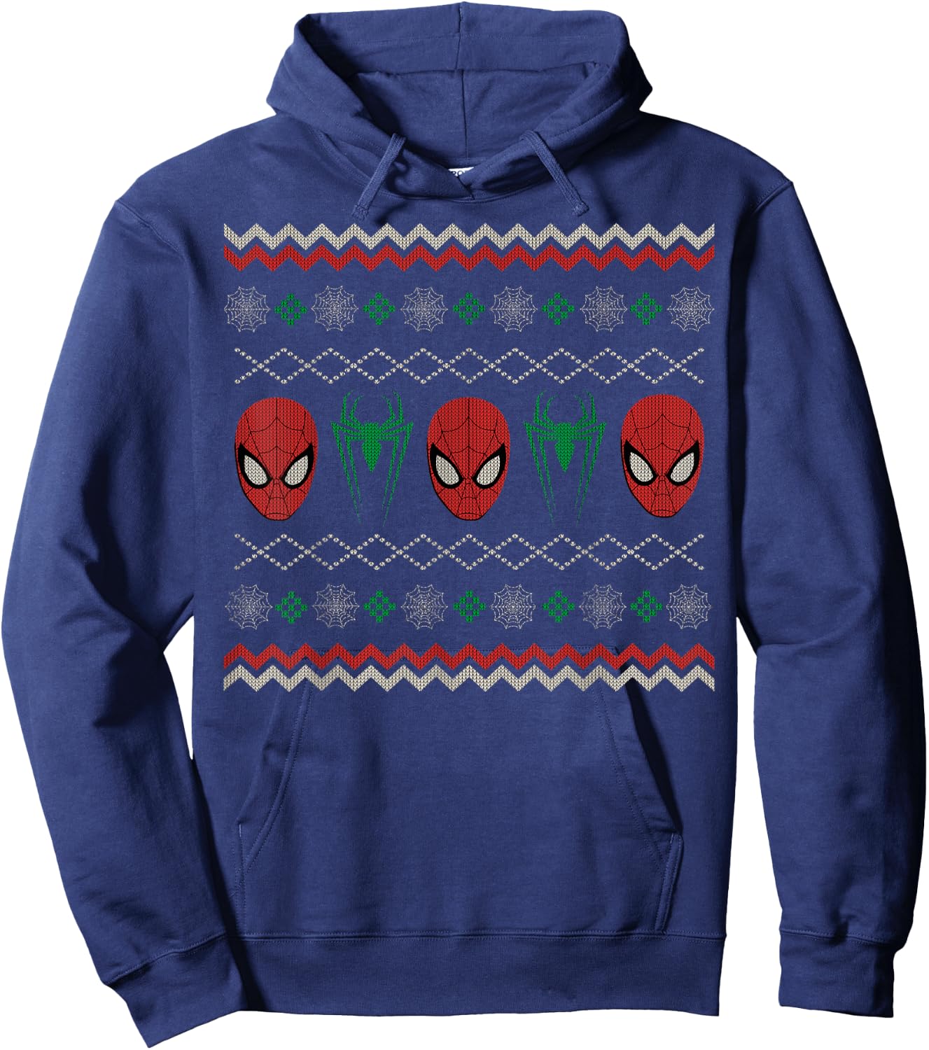 Marvel Spider-Man Ugly Christmas Sweater Hoodie - Hoodie | Navy