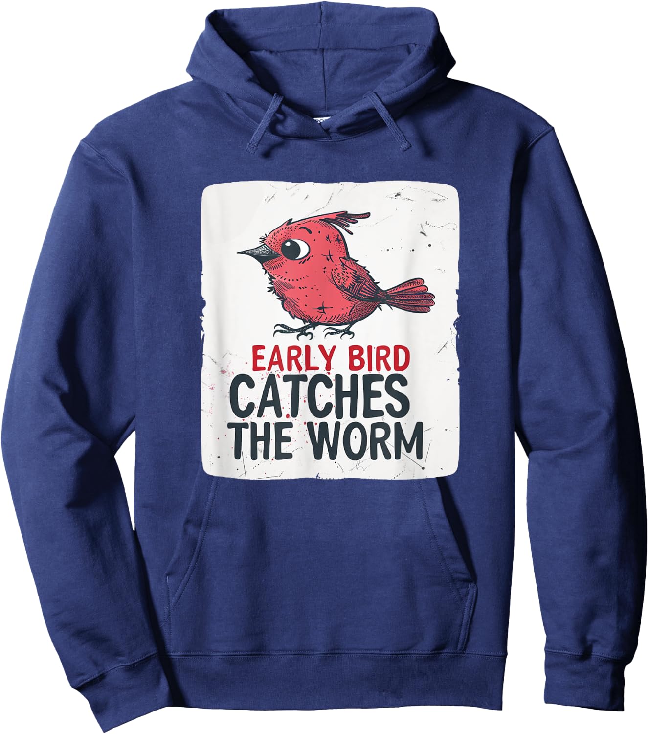 Funny Red Early Bird Costume for Worm Idiom Speech Lovers Hoodie - Hoodie | Navy