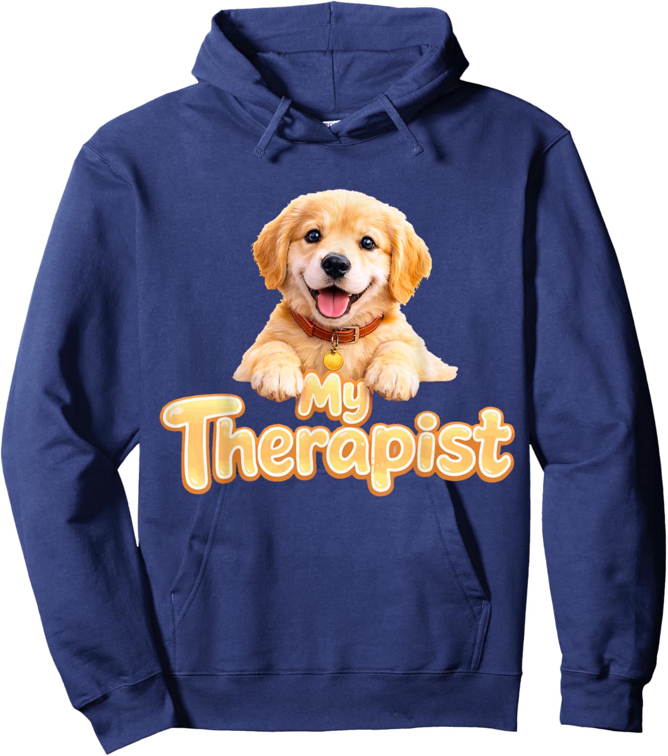 Golden Retriever My Therapist Hoodie - Hoodie | Navy