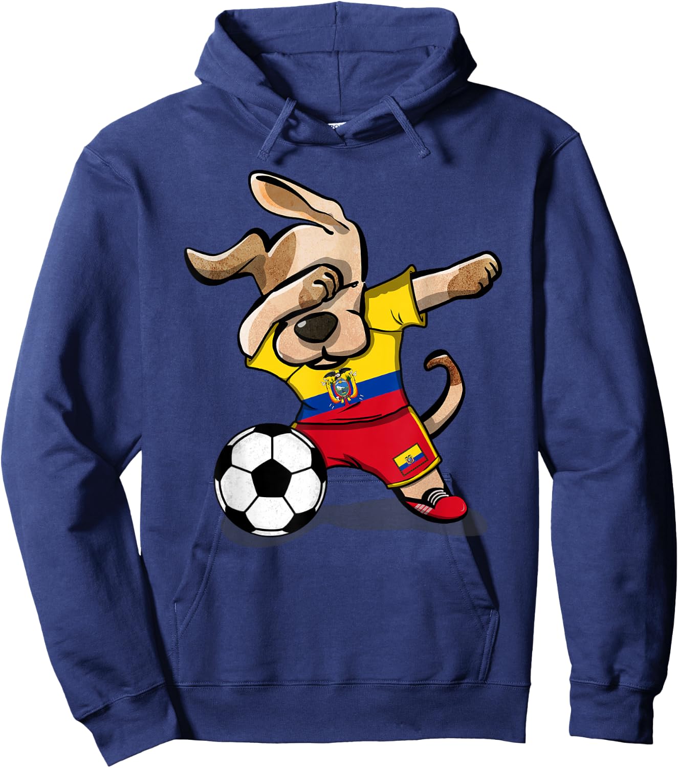 Dabbing Dog Ecuador Soccer Fans Jersey Ecuadorian Football Hoodie - Hoodie | Navy