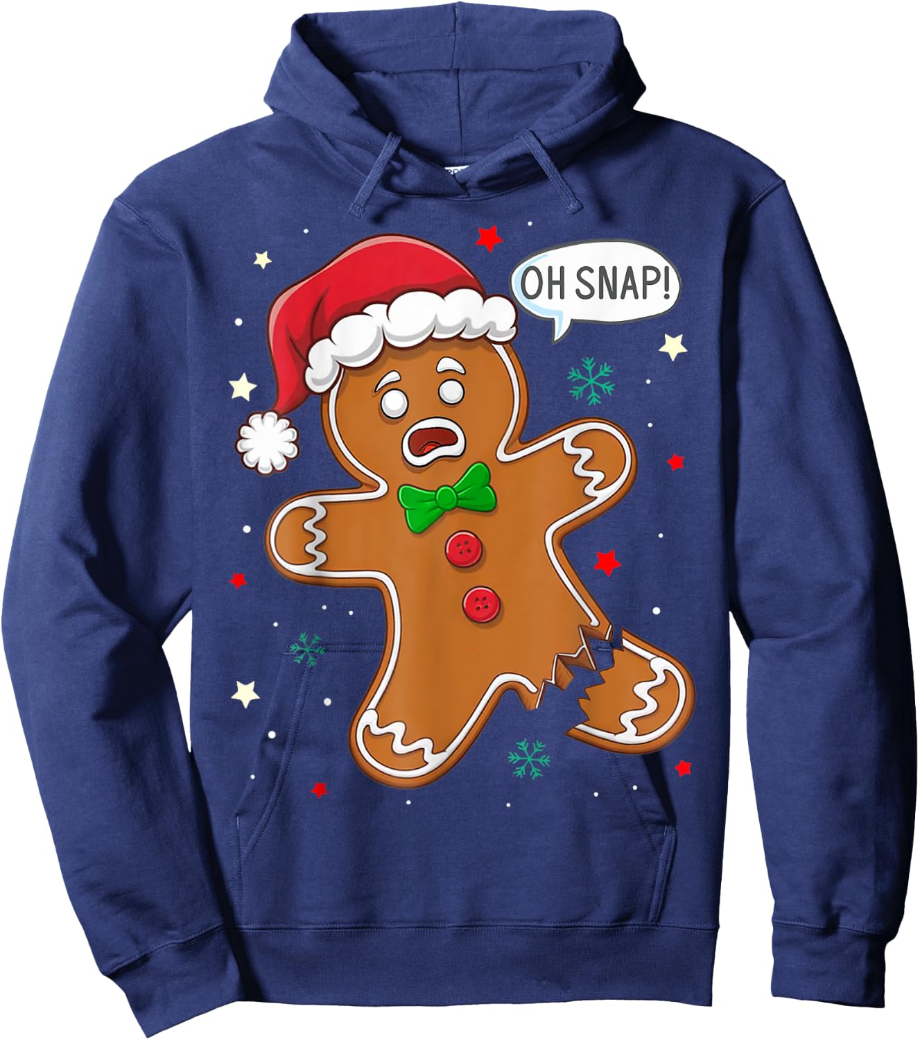 Christmas Gingerbread Man Oh Snap Funny Hoodie - Hoodie | Navy