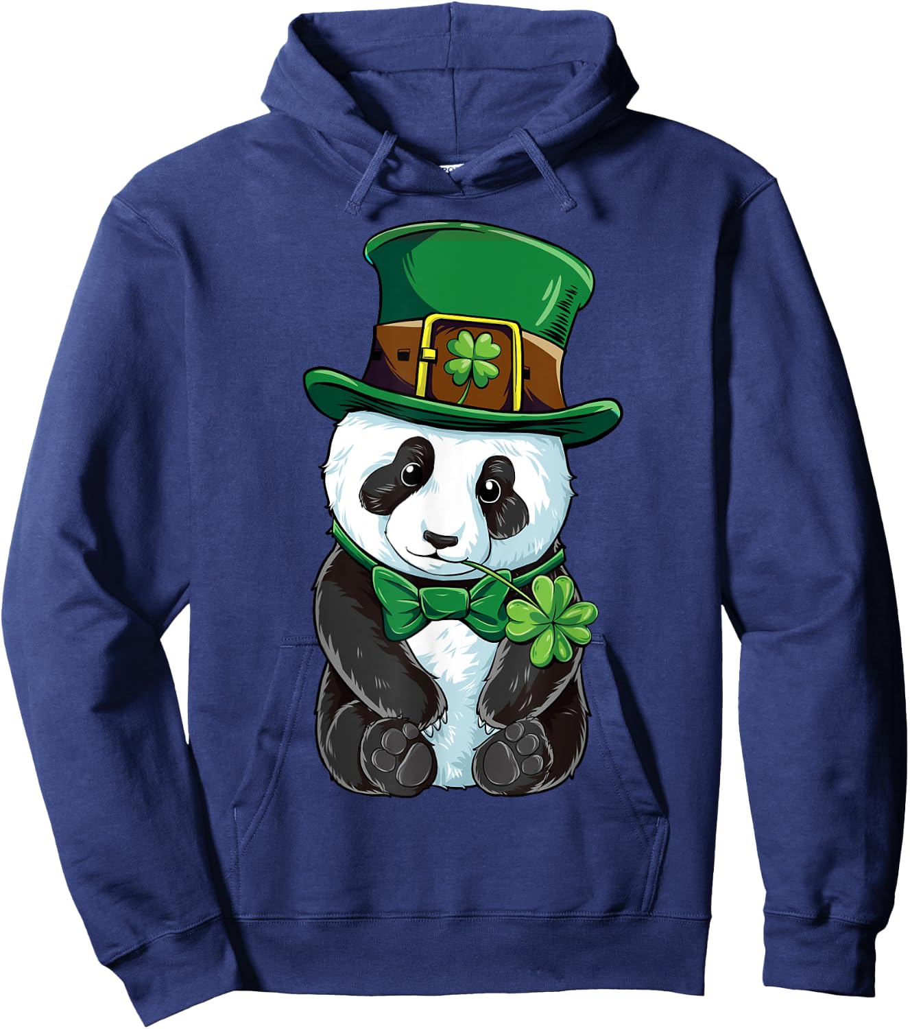 Panda Leprechaun Hat St Patricks Day Boys Girls Men Shamrock Hoodie - Hoodie | Navy