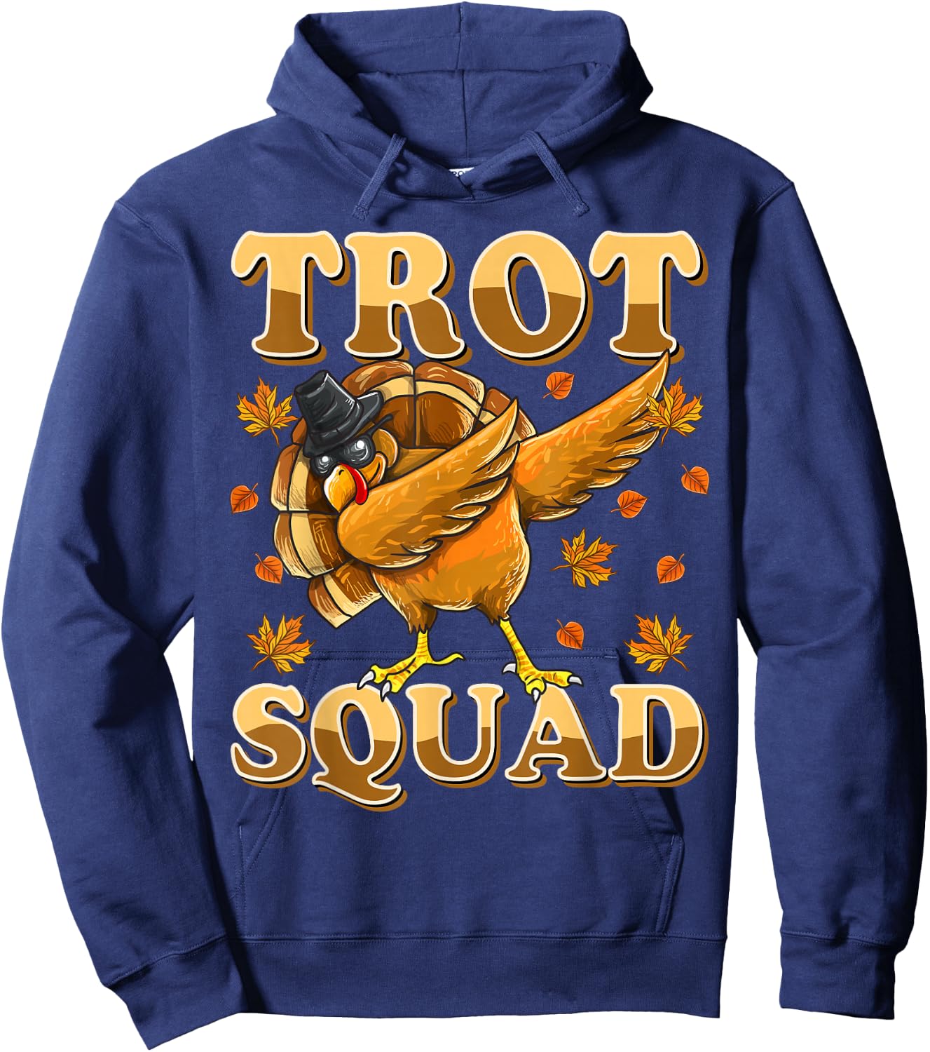 Trot Squad Dabbing Turkey Marathon Running Matching Hoodie - Hoodie | Navy