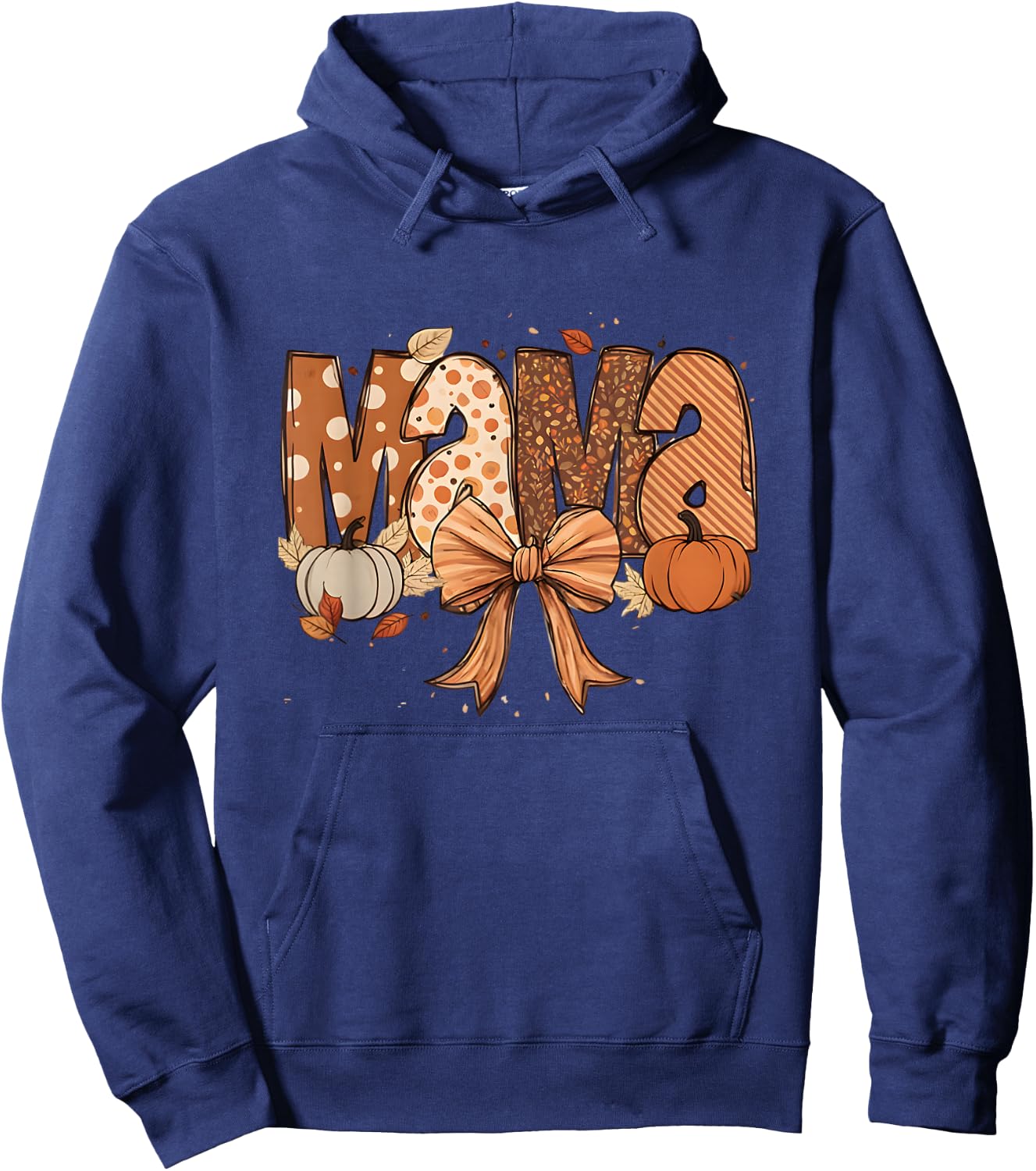 Fall Mama Autumn Coquette Pumpkin Vibes Mom Life Hoodie - Hoodie | Navy