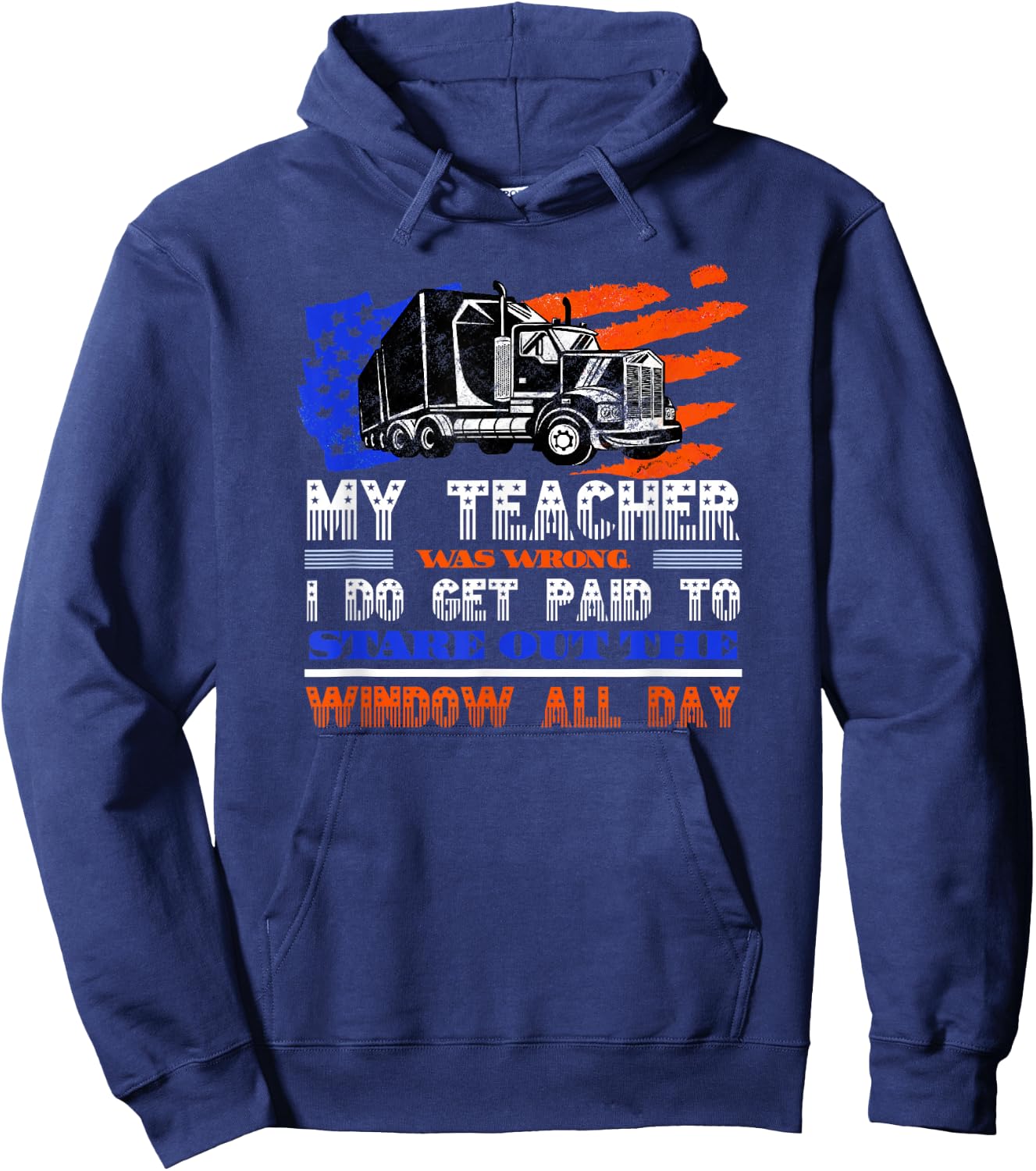 Truck Driver Gifts for Husbands Shirt Hoodie - Hoodie | Navy
