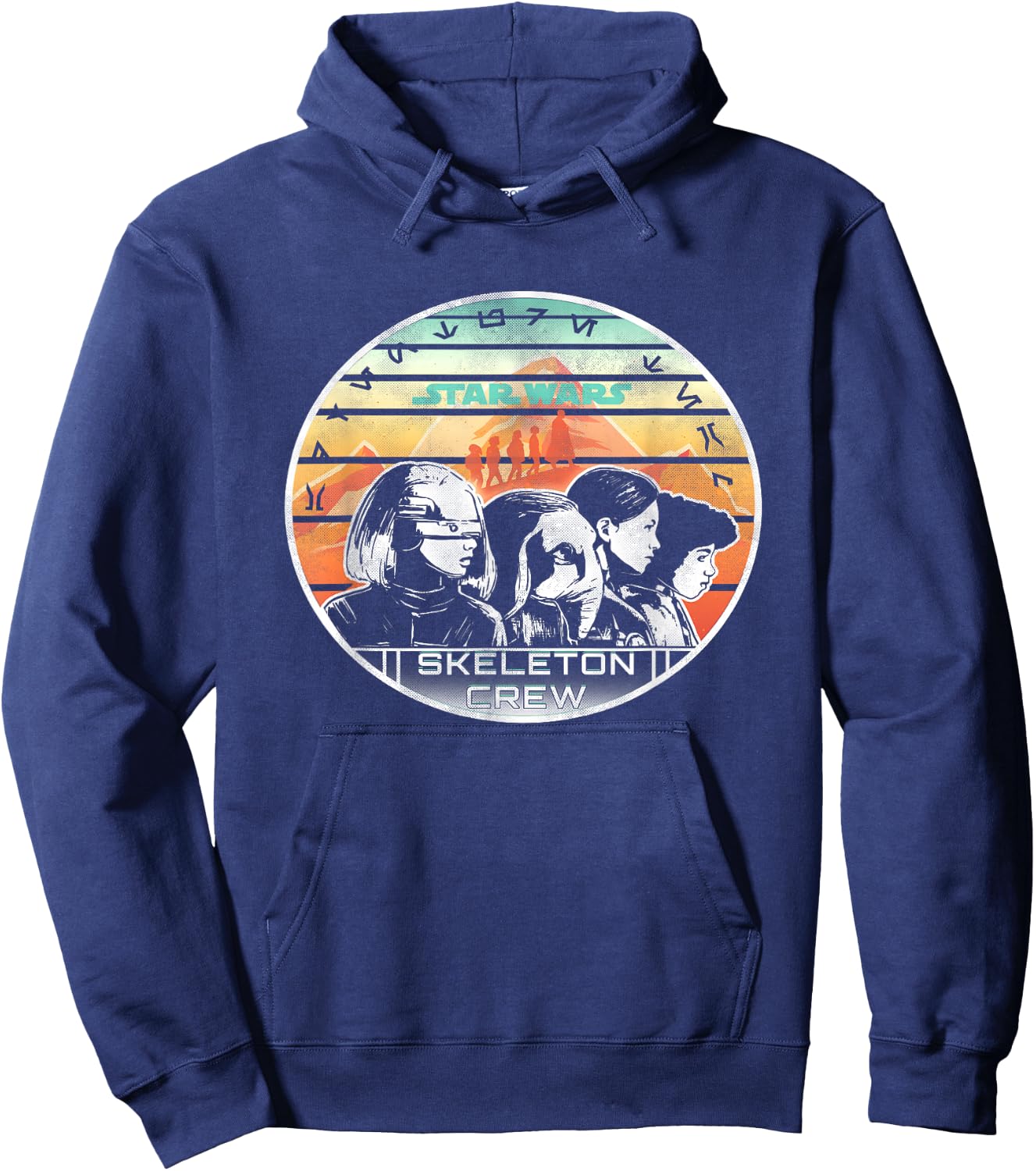 Star Wars Skeleton Crew Vintage Sunset Profiles Hoodie - Hoodie | Navy