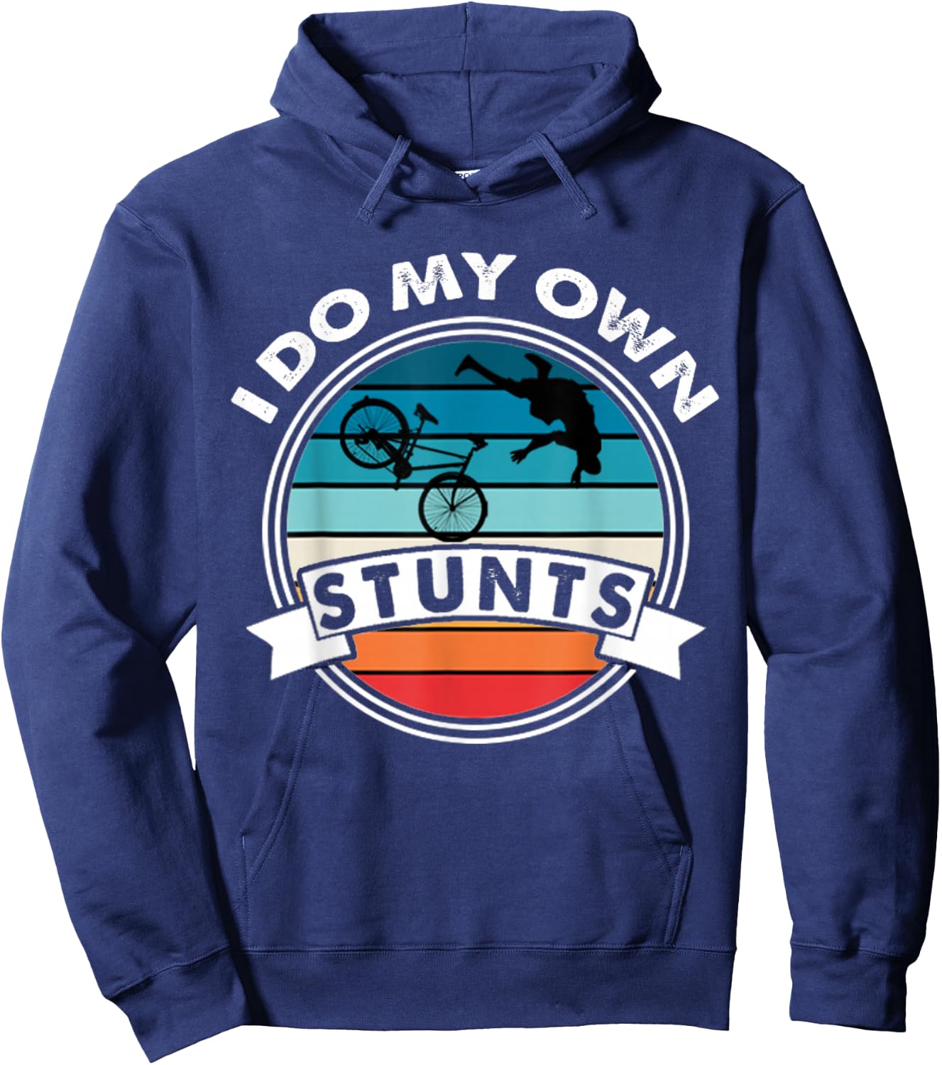 I Do My Own Stunts Mountain Bike MTB Get Well Soon Gift Hoodie - Hoodie | Navy