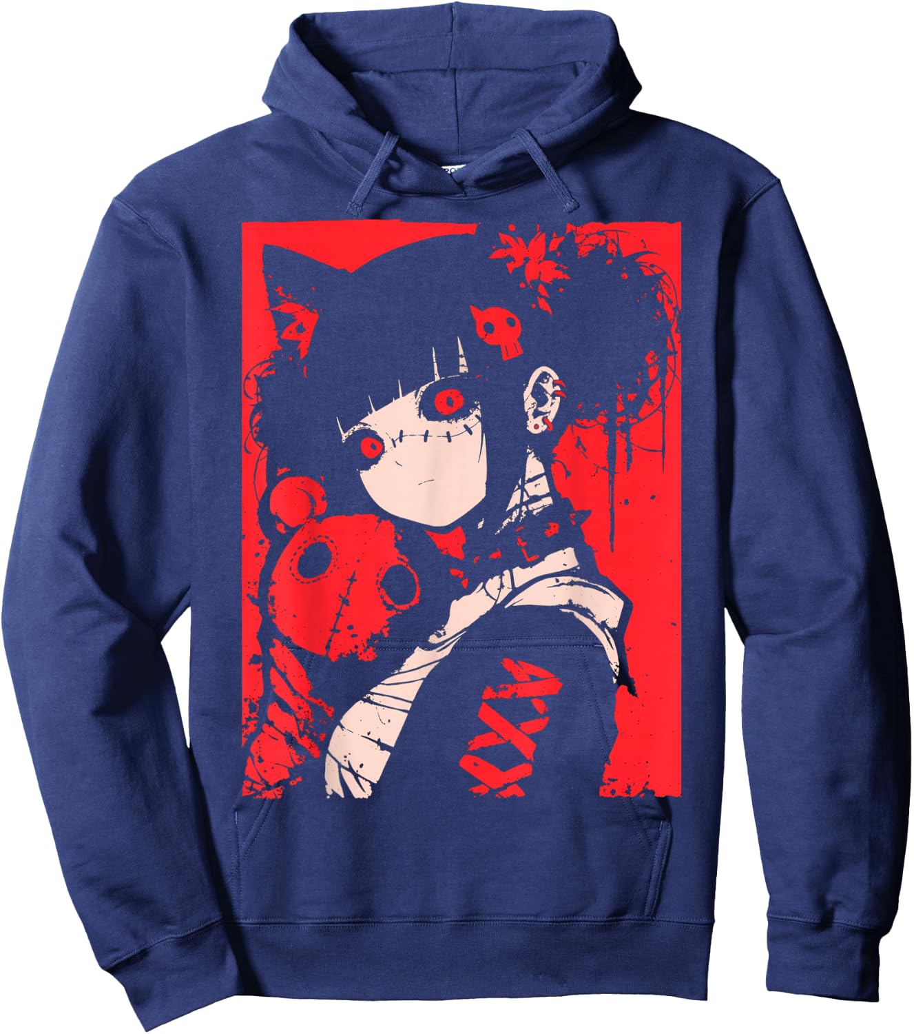 Horror Anime Manga | Japan Japanese Creepy Kawaii Goth Hoodie - Hoodie | Navy