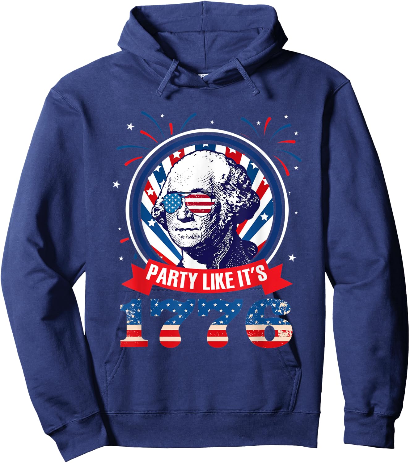 Party Like It Is 1776 4th of July George Washington Hoodie - Hoodie | Navy