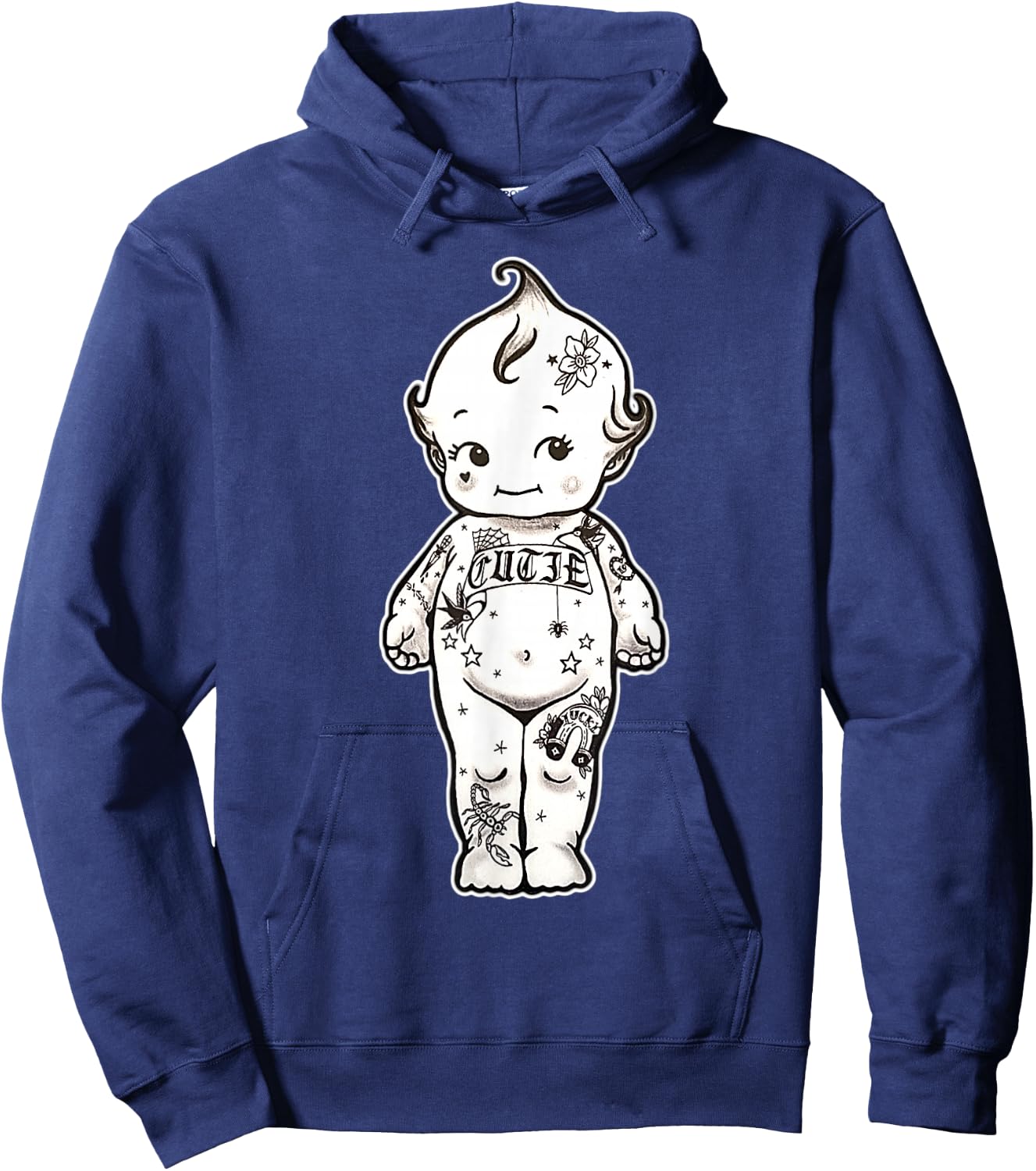 Tattooed Kewpie Baby Hoodie - Hoodie | Navy