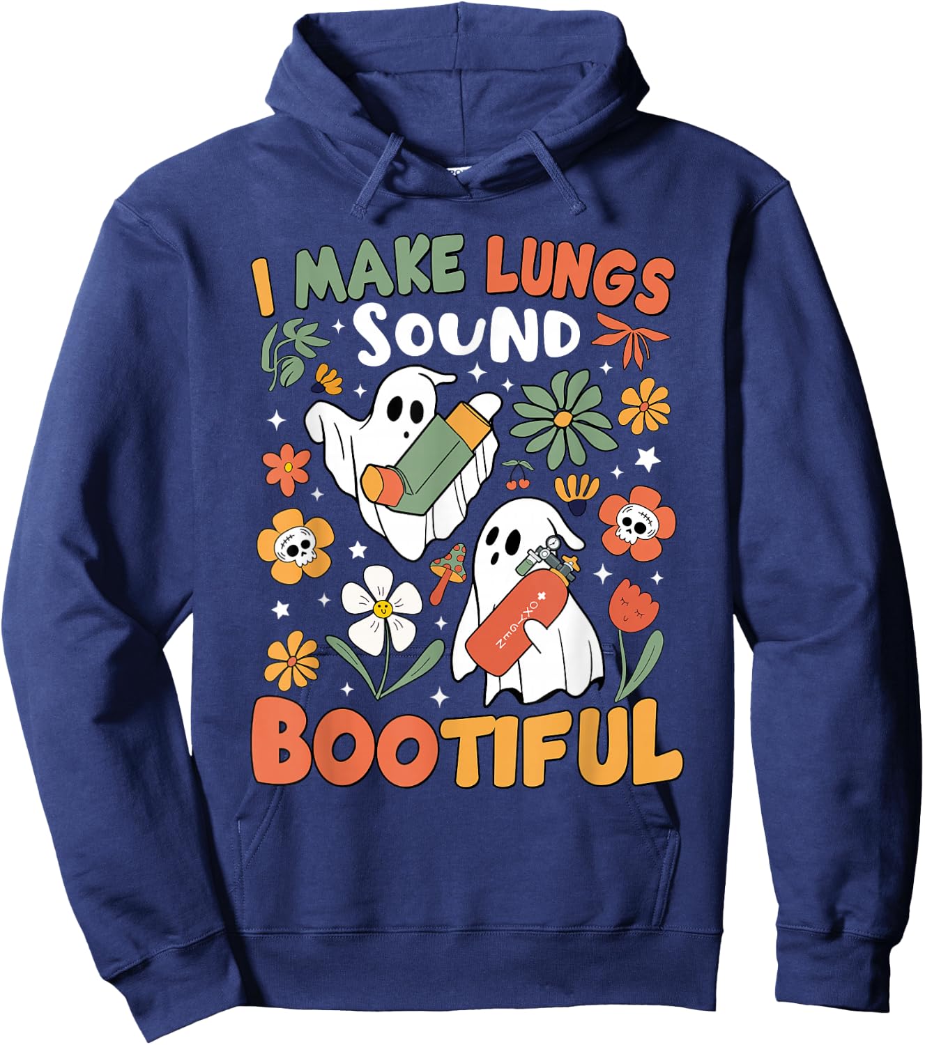 I Make Lungs Sound Bootiful Respiratory Therapist Halloween Hoodie - Hoodie | Navy
