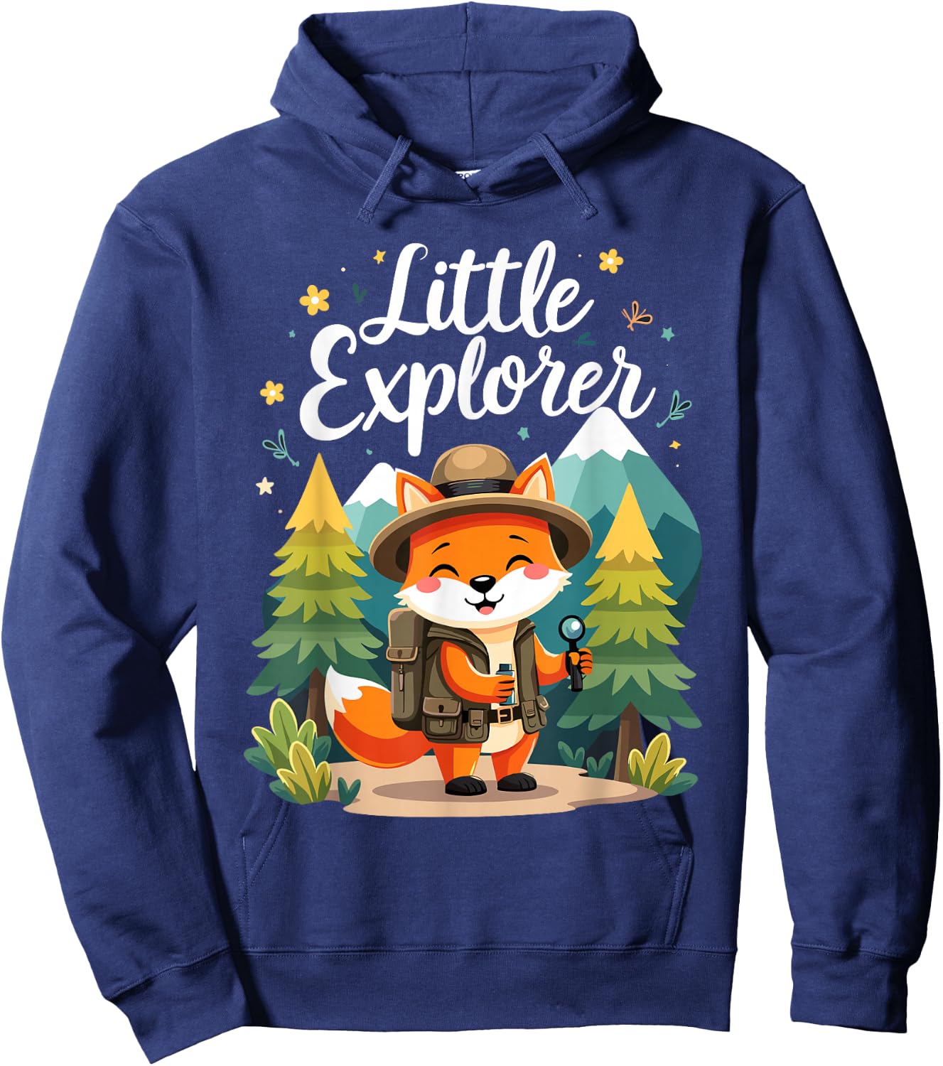 Little Explorer, Cute Fox Camping Hiking Children Hoodie - Hoodie | Navy