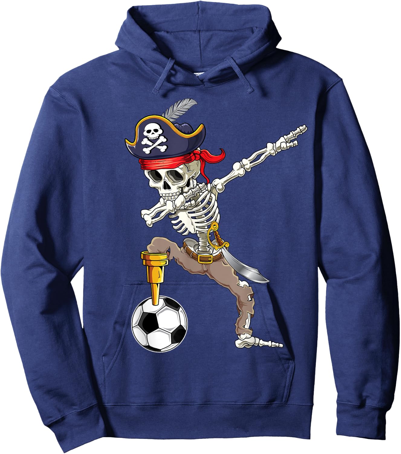 Dab Skeleton | Dabbing Skeleton Futbol Pirate Soccer Gifts Hoodie - Hoodie | Navy