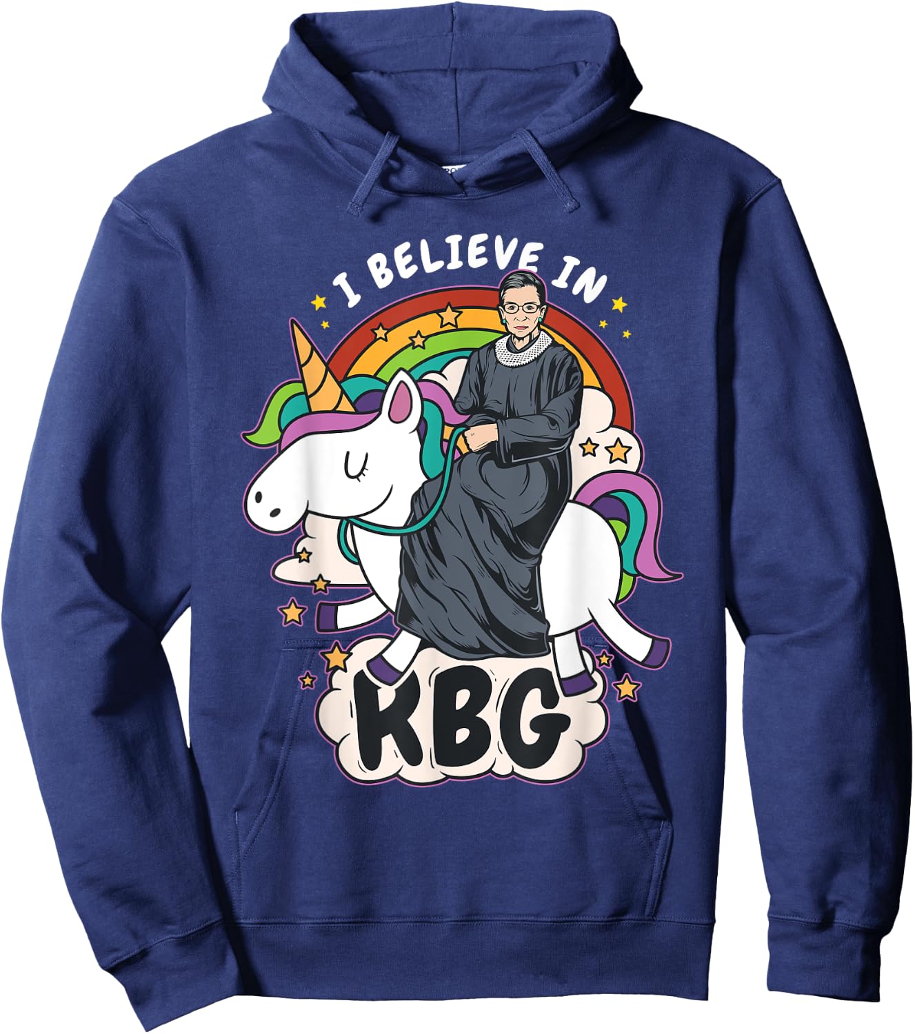 I Believe In RBG Unicorn Feminist Hoodie - Hoodie | Navy