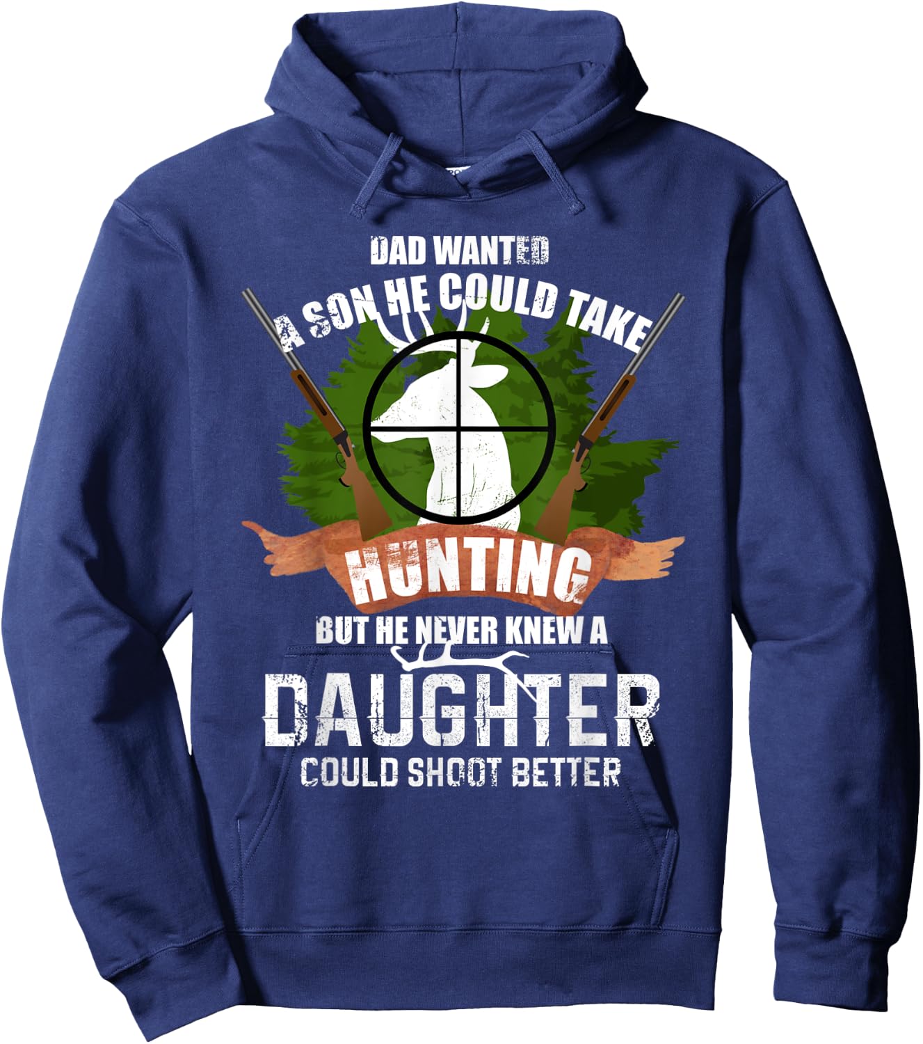 Deer Hunting Gear T Shirt Father Daughter Shirt Pro Gun Gift Hoodie - Hoodie | Navy