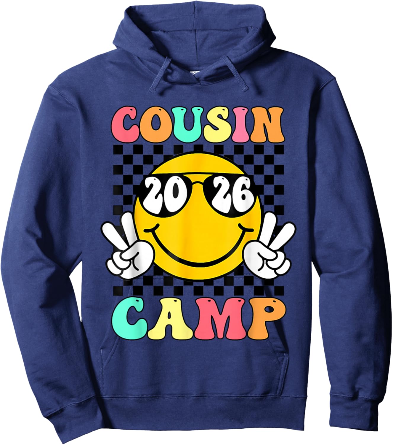 Cousin Camp 2026 Cute Summer Vacation Camping Crew Hoodie - Hoodie | Navy