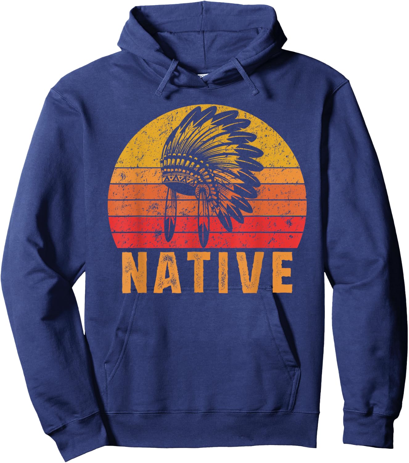Native American Pride Vintage Native Indian Hoodie - Hoodie | Navy