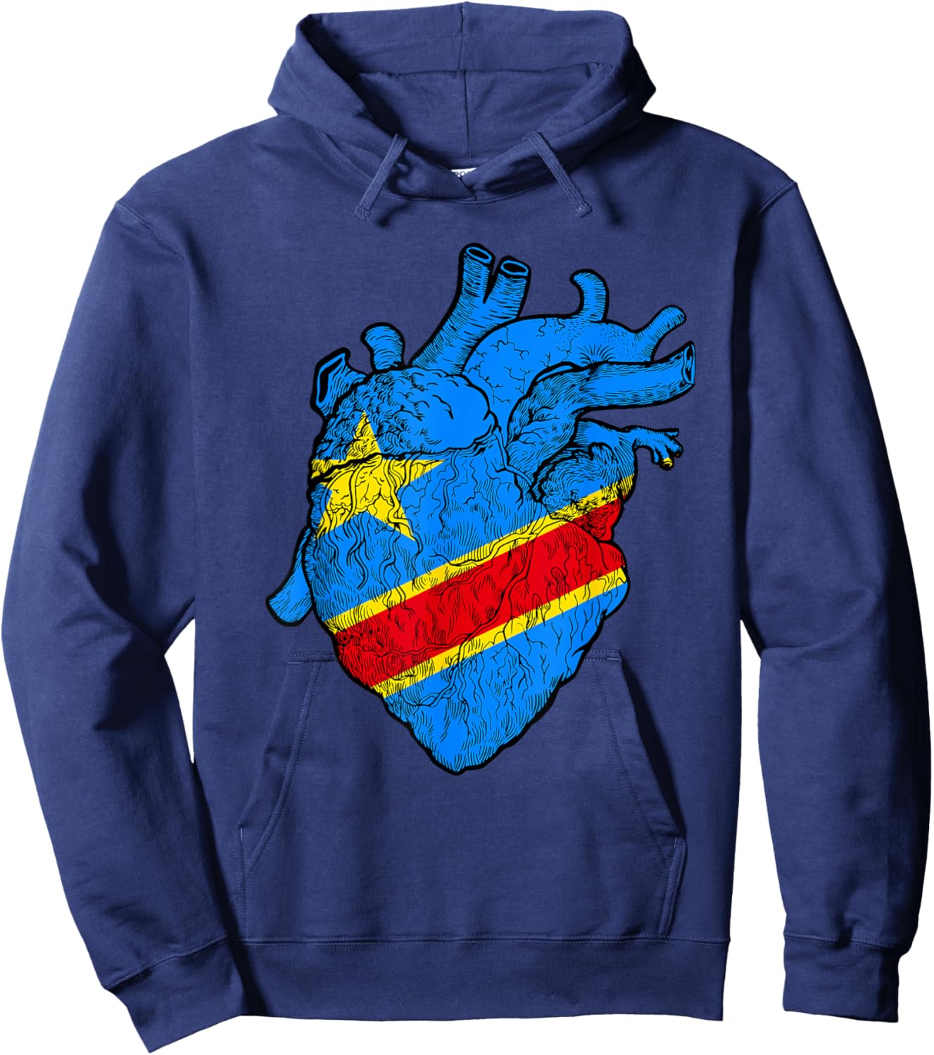Congolese Flag Heart Congolese Roots Republic Of Congo Hoodie - Hoodie | Navy