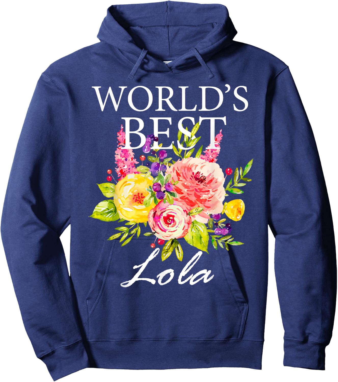 World's Best Lola Filipino Grandma Mother's Day Flower Hoodie - Hoodie | Navy