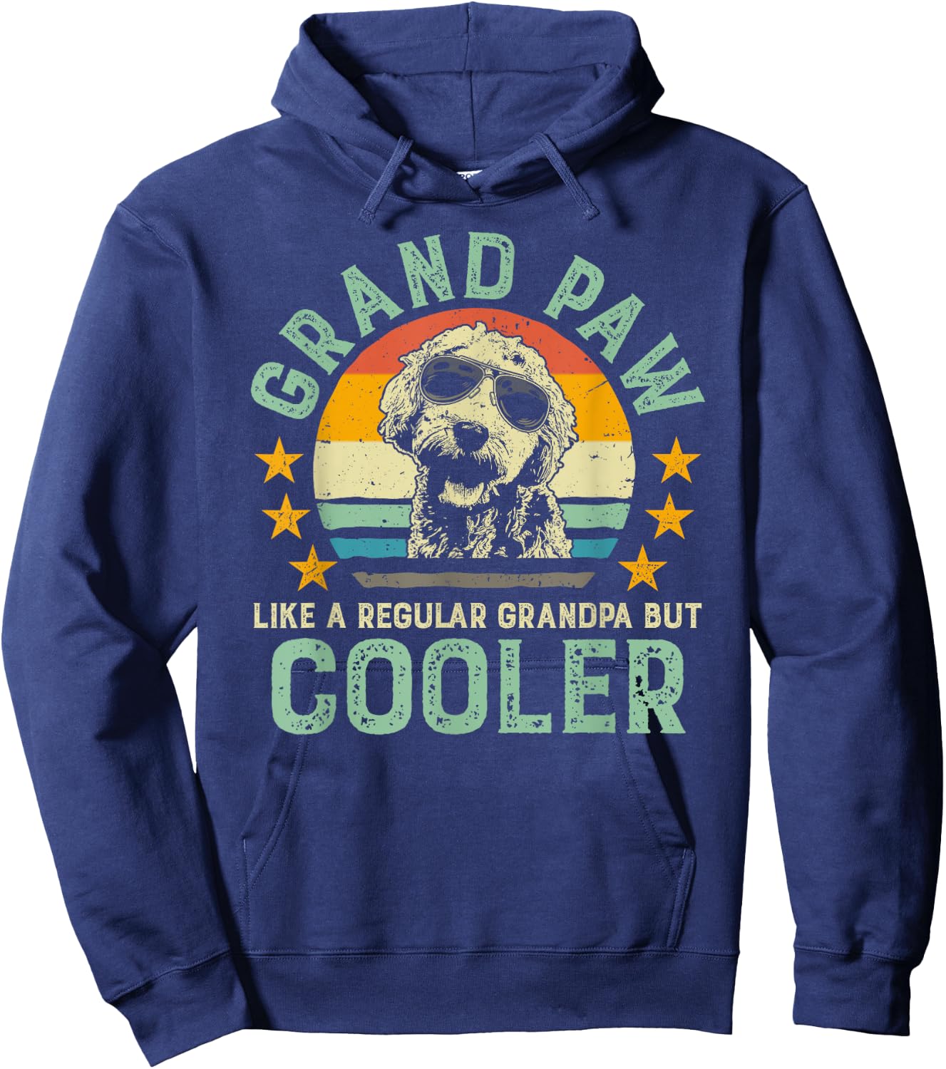 Grand Paw Like Regular Grandpa But Cooler Doodle Lover Shirt Hoodie - Hoodie | Navy