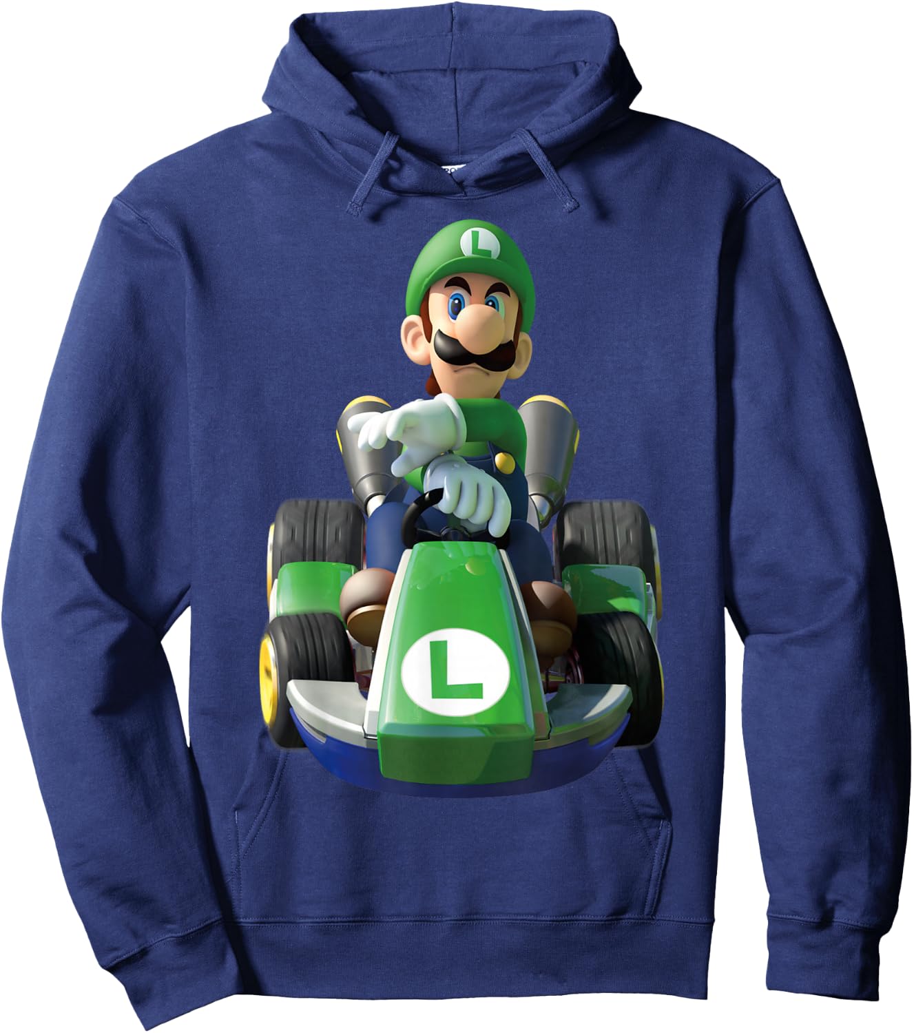 Nintendo Mario Kart Luigi Driving Fast Graphic Hoodie - Hoodie | Navy
