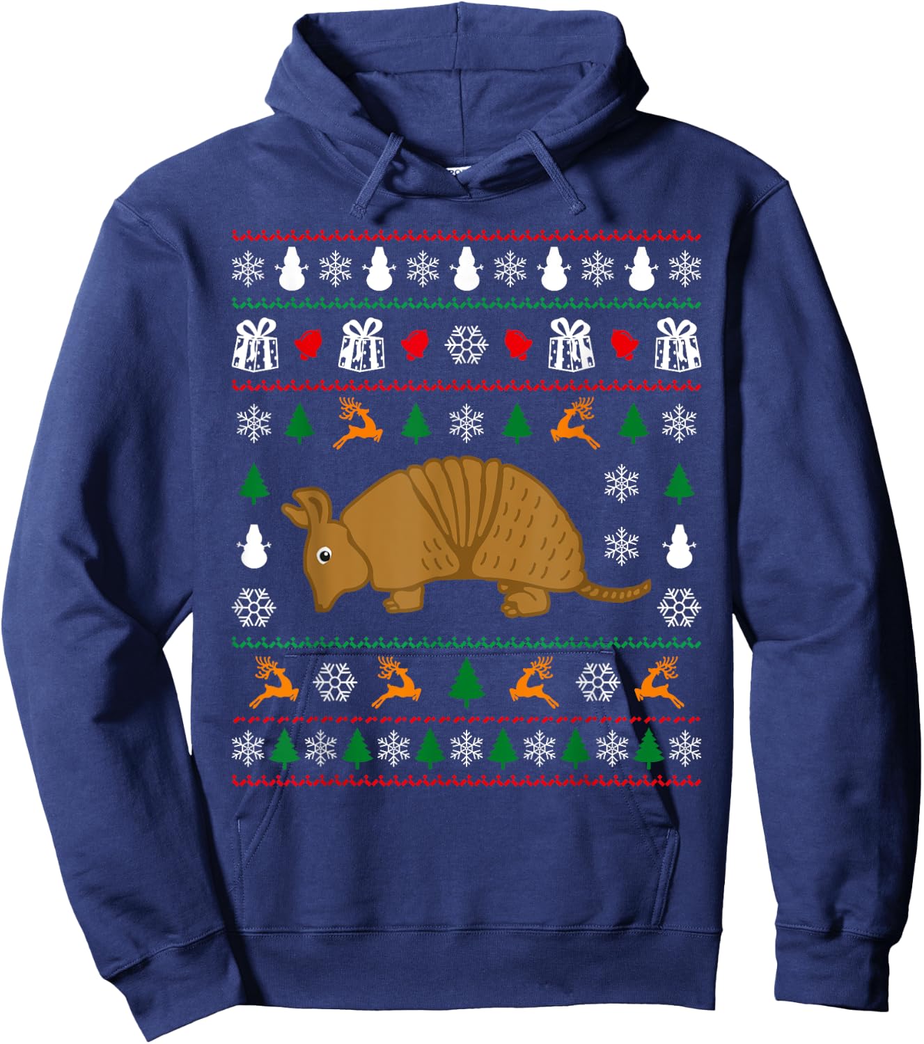 Armadillo Ugly Funny Christmas Humor Winter Animal Holiday Hoodie - Hoodie | Navy