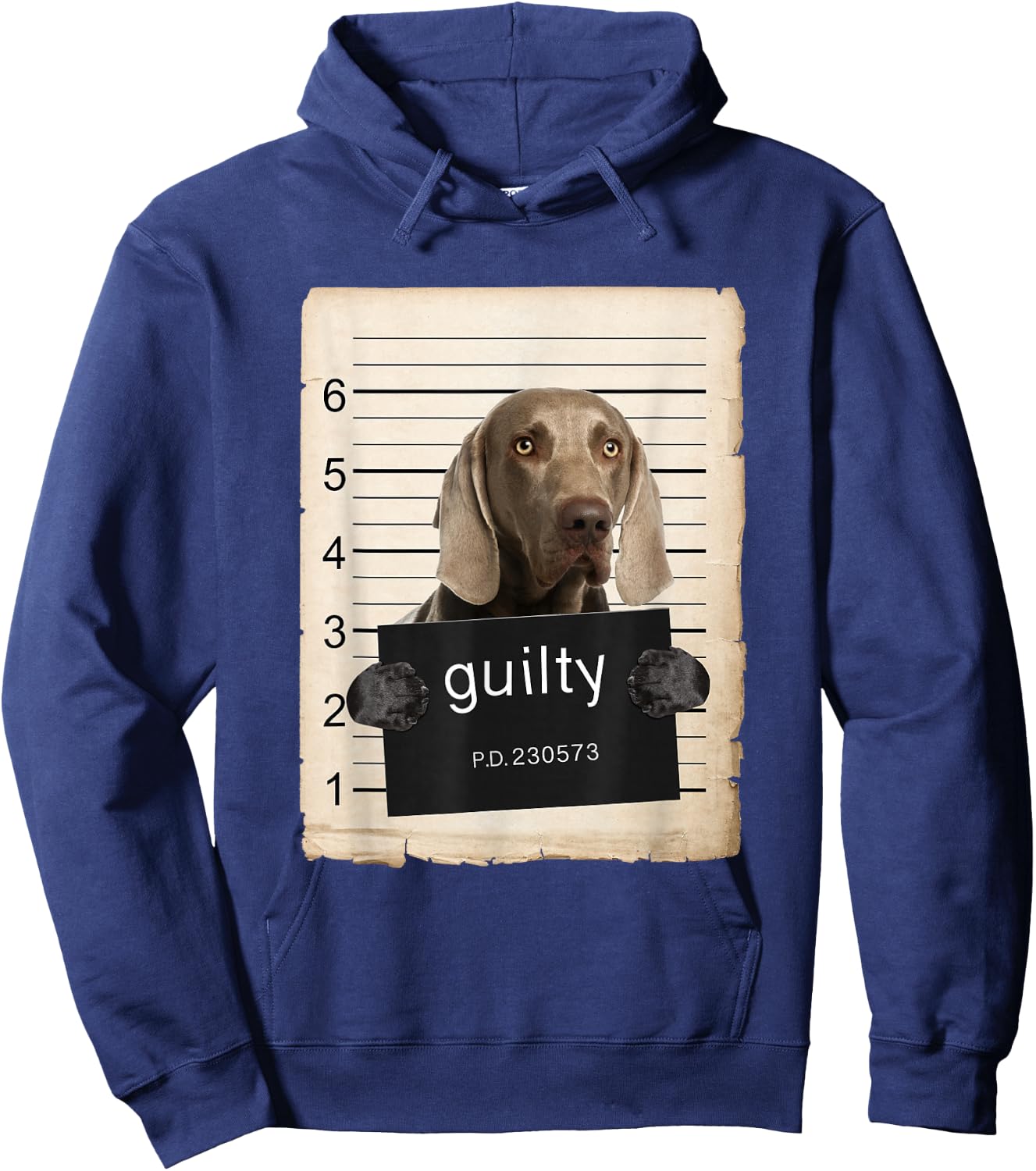 Weimaraner Dog Mug Shot Bad Dog Hoodie - Hoodie | Navy