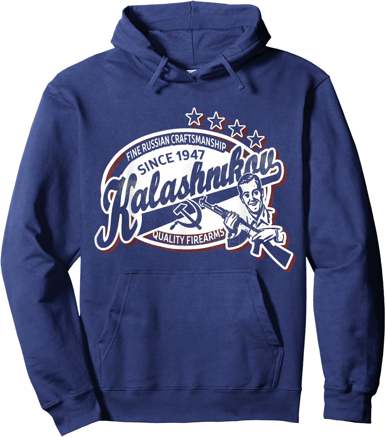 Soviet Kalashnikov AK-47 Vintage USSR Russian Rifle Gun CCCP Hoodie - Hoodie | Navy