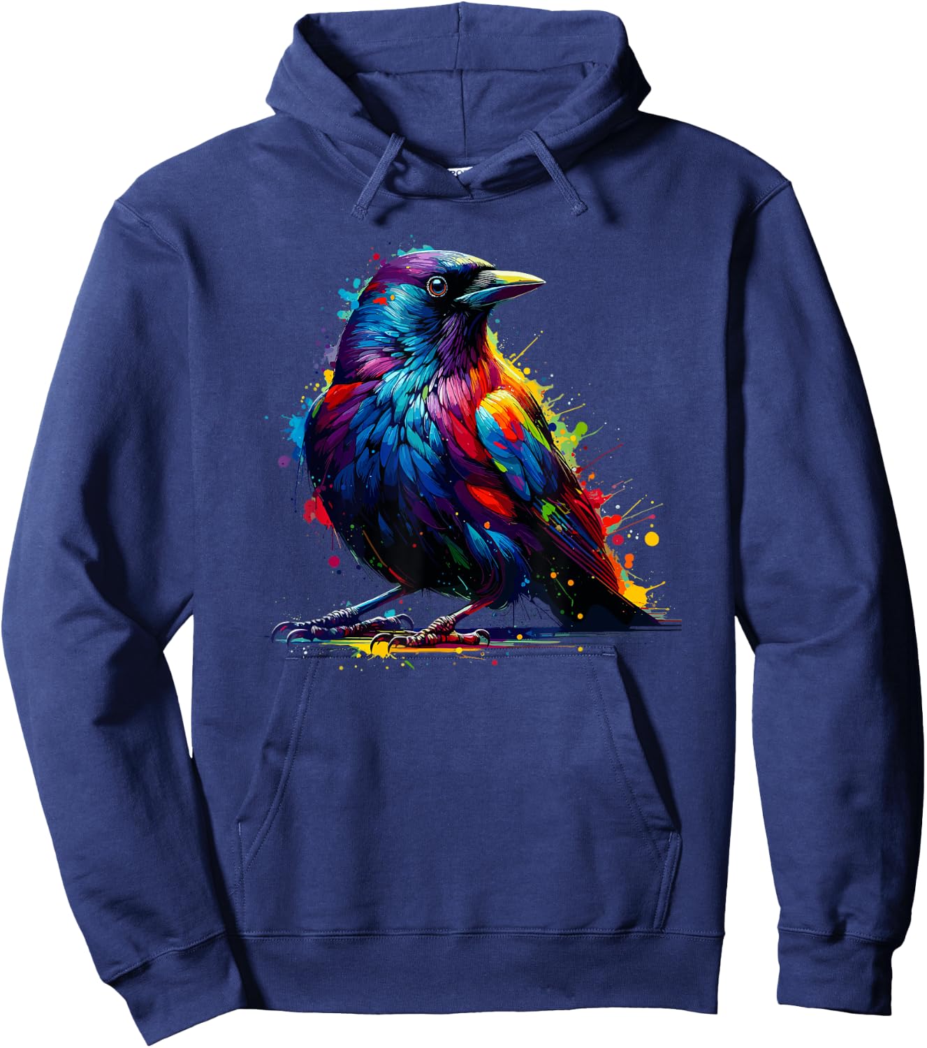 Splash Art Common Blackbird Birdwatcher Birdwatching Hoodie - Hoodie | Navy