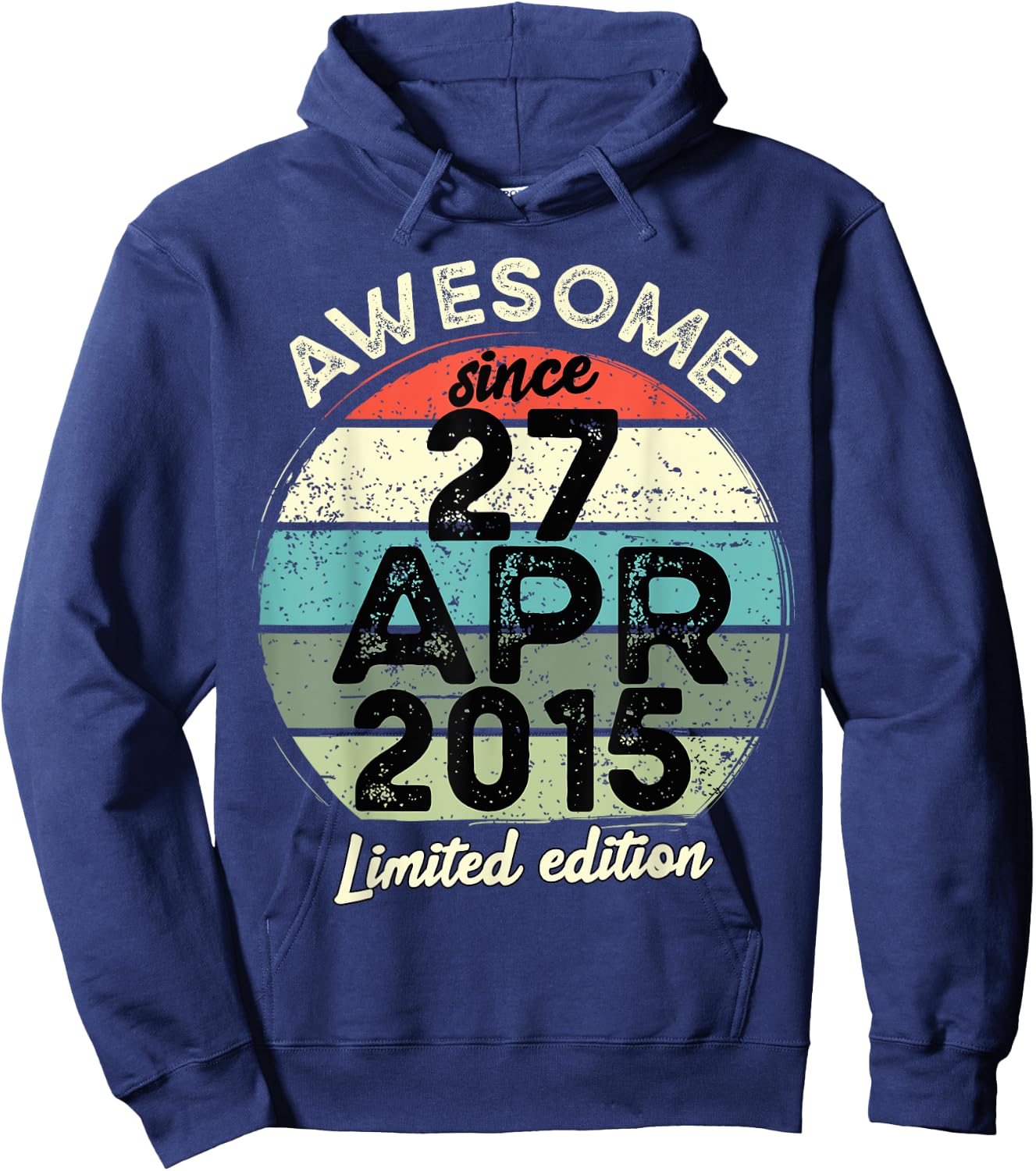 27 April 2015 10th Birthday 10 Year Old 2025 Birthday Hoodie - Hoodie | Navy