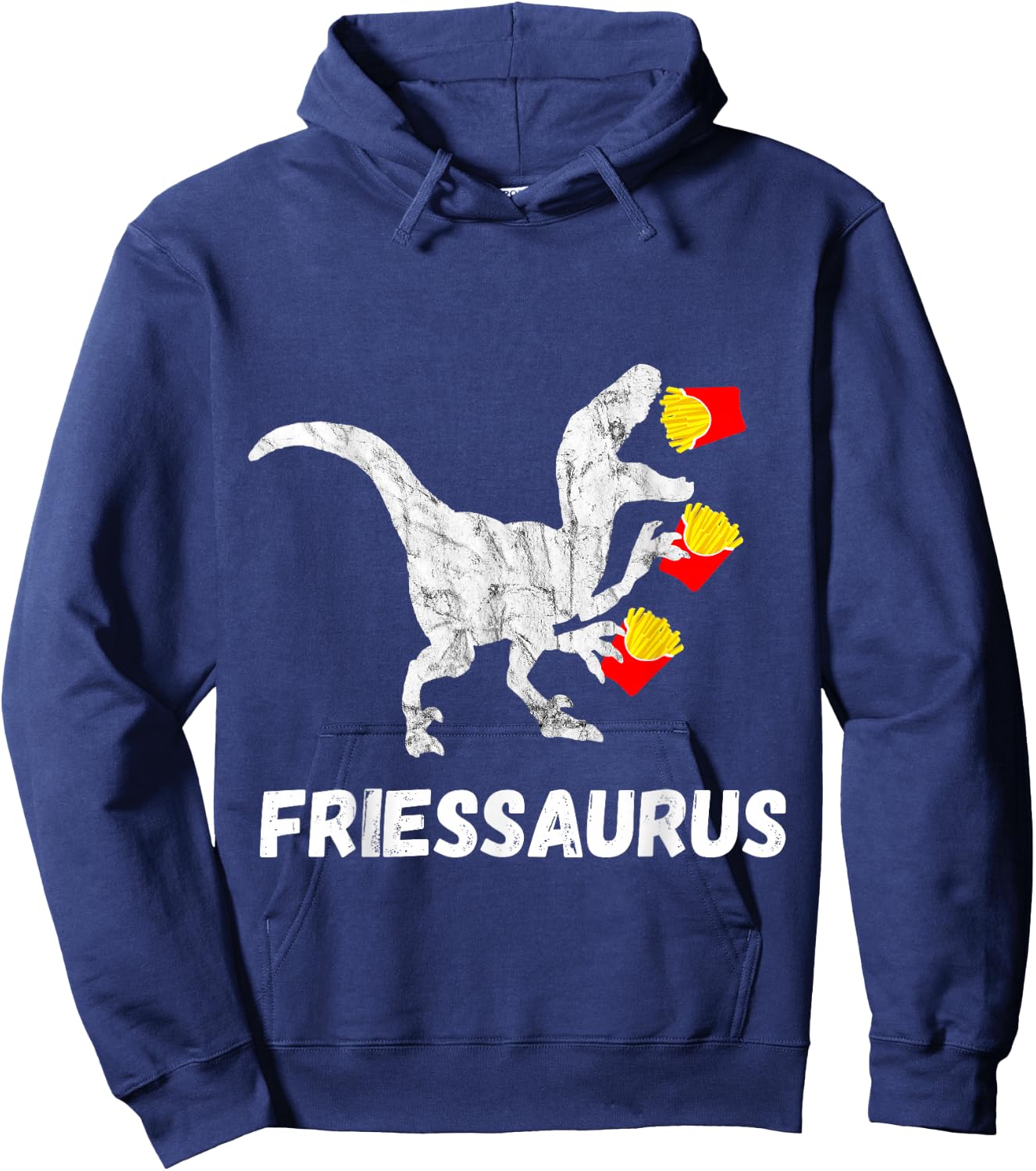 French Fries Saurus Potato Fry Dinosaur Fastfood T Rex Hoodie - Hoodie | Navy