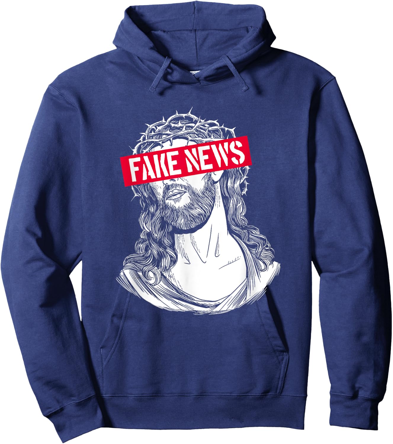 Blackcraft Anti-Christian Fake News Funny Jesus Atheist Hoodie - Hoodie | Navy