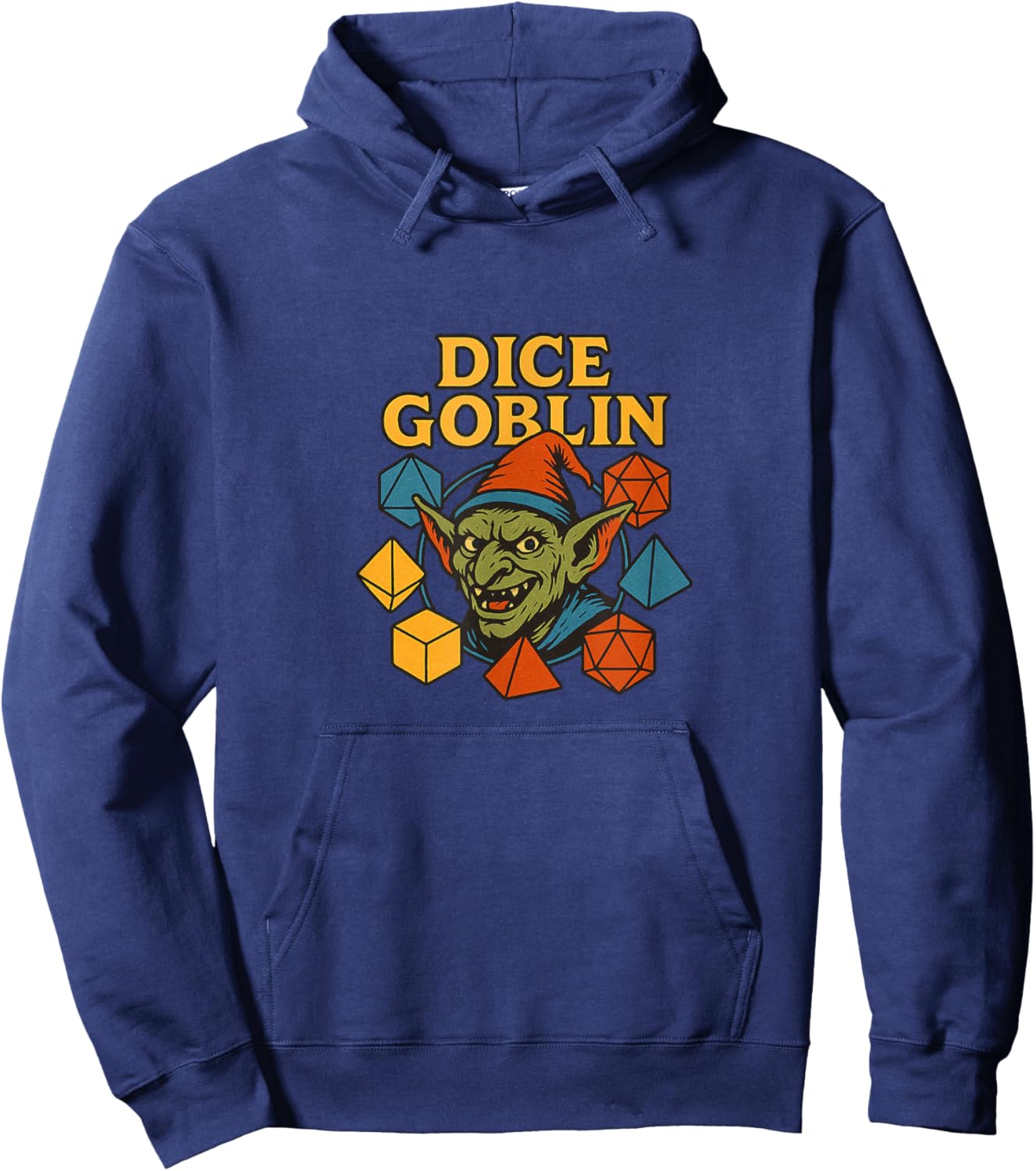 Dice Goblin Illustration Funny fantasy TTRPG design Hoodie - Hoodie | Navy
