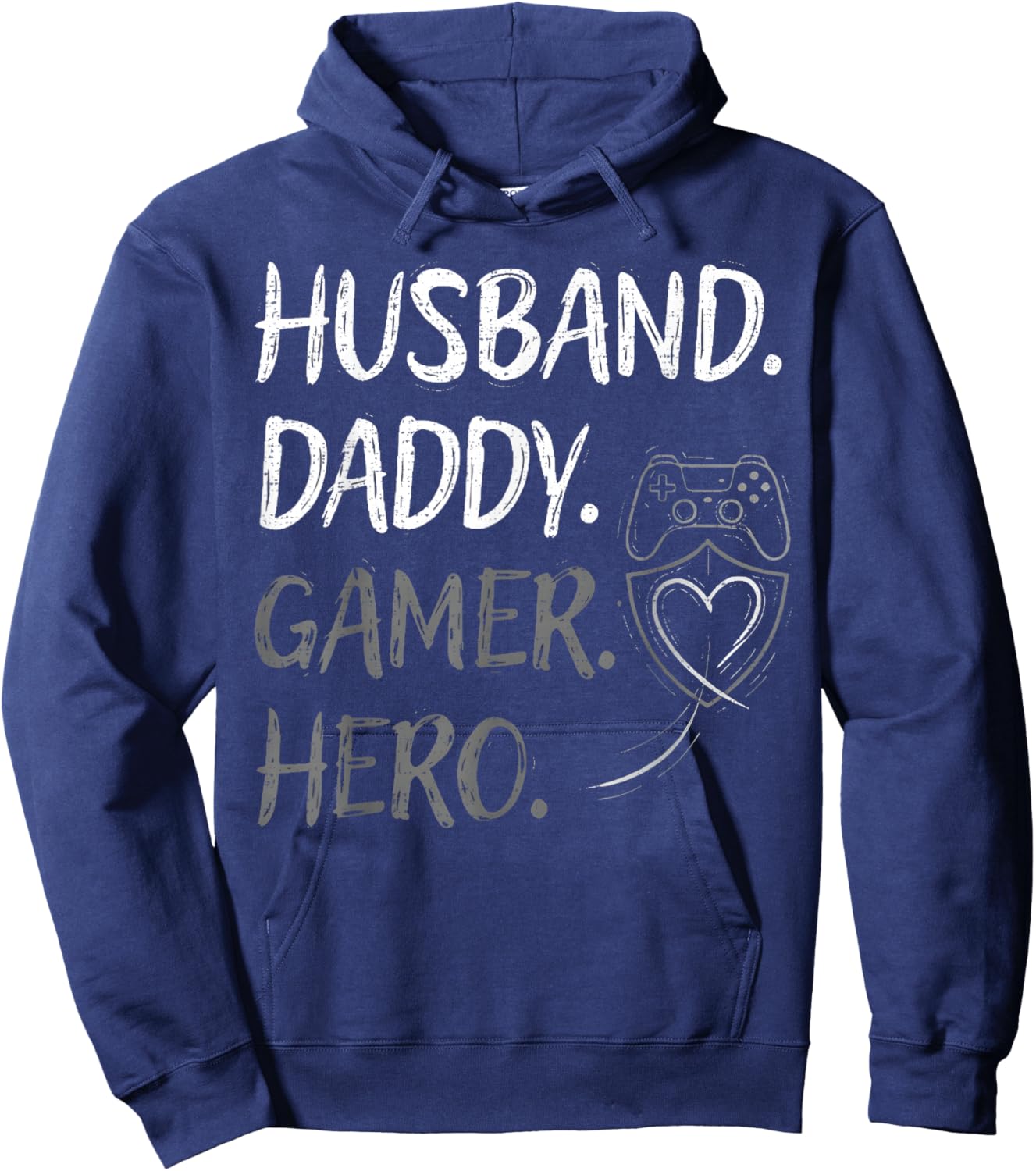 Husband Daddy Gamer Hero Family Gaming Design Hoodie - Hoodie | Navy
