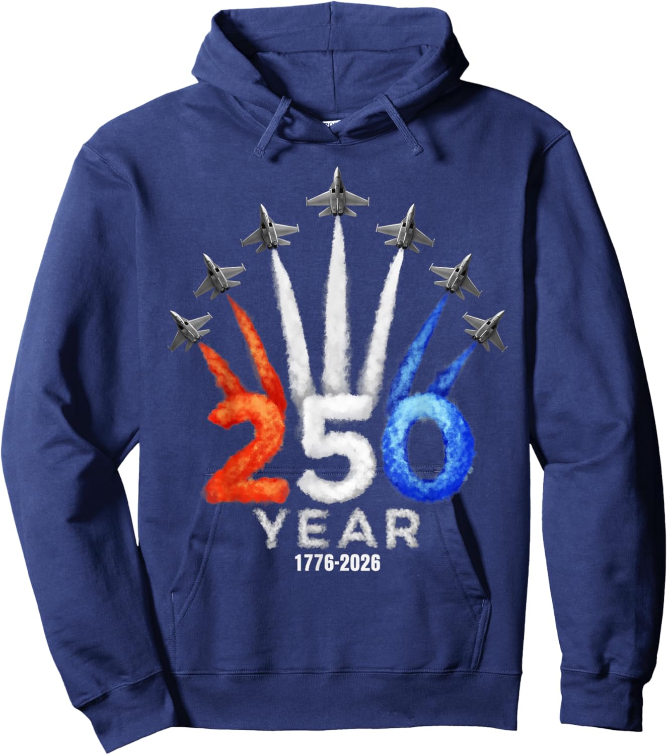 250 Years American 1776 2026 250th USA Patriotic 4th of July Hoodie - Hoodie | Navy