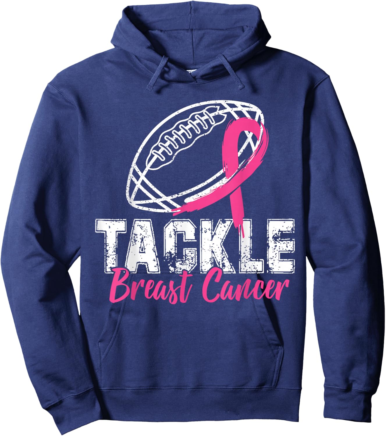 Tackle Breast Cancer Shirt Awareness Football Survivor Gift Hoodie - Hoodie | Navy